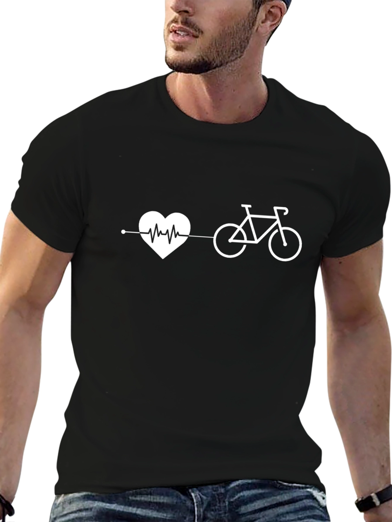 Heartbeat Bike Ride T-Shirt - Cycling Lover Tee