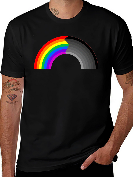 Rainbow to Gray Mens Graphic T-Shirt