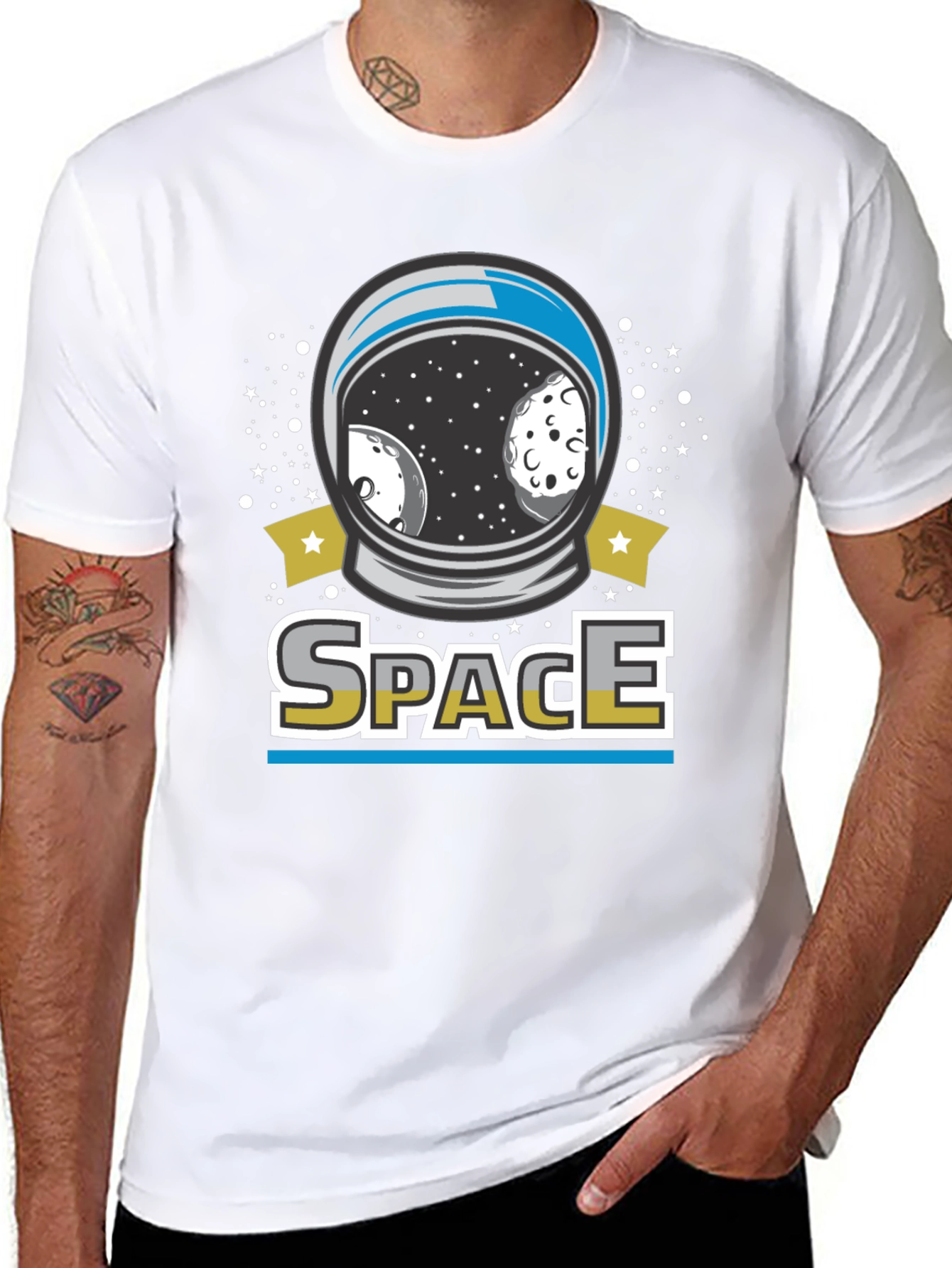Space Helmet Graphic T-Shirt - Unisex Cotton Tee