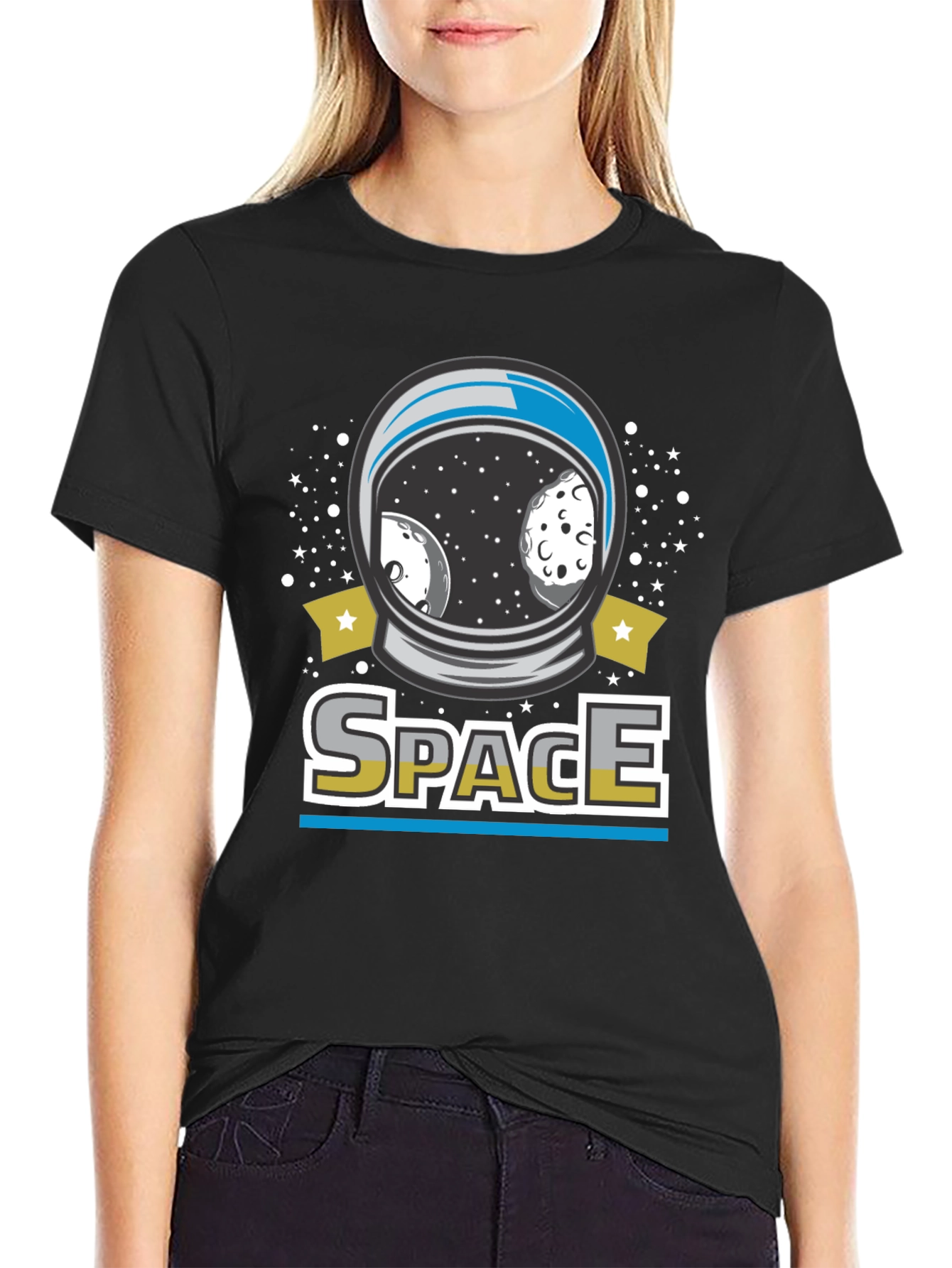 Space Helmet Graphic T-Shirt - Unisex Cotton Tee