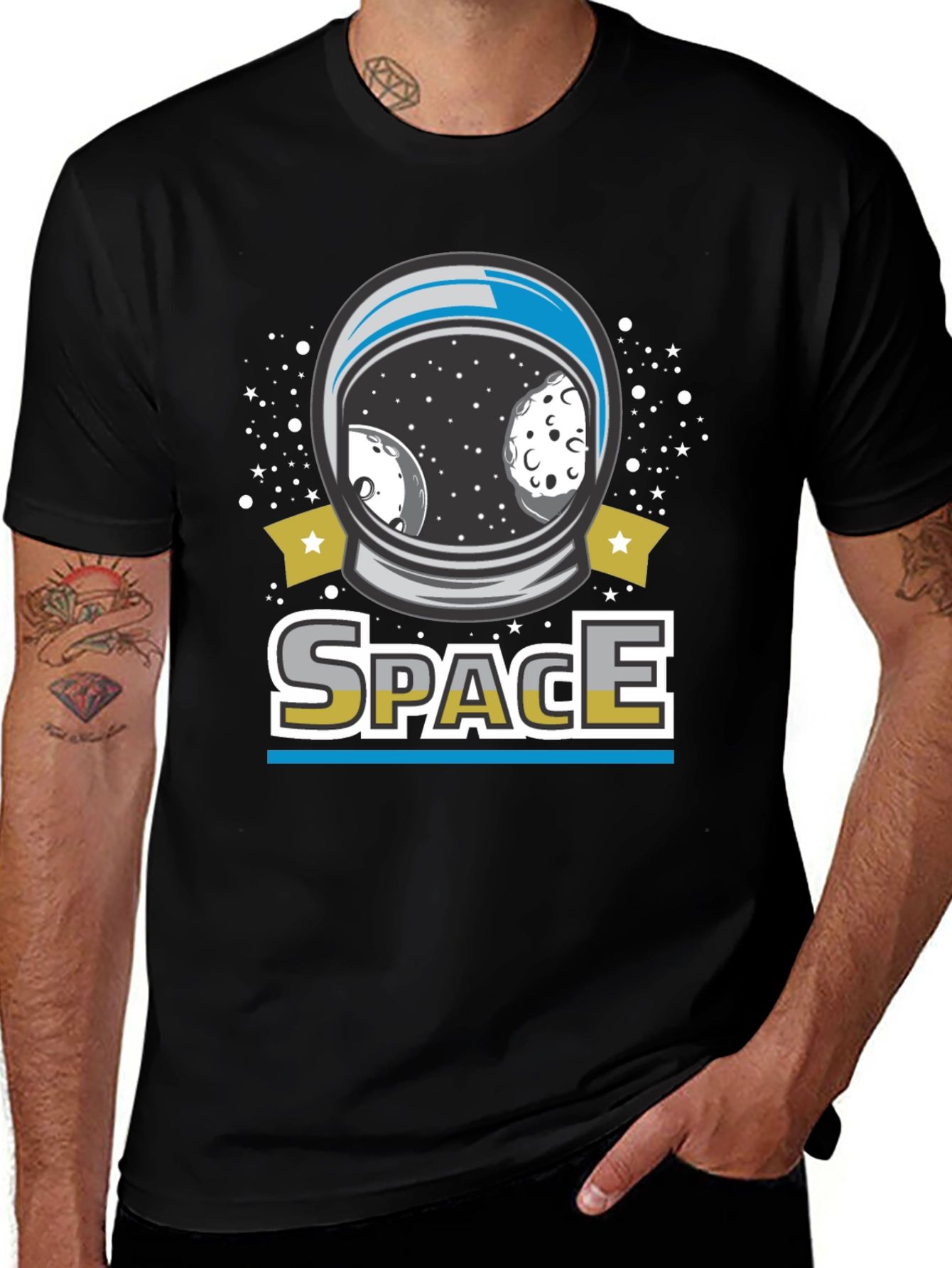 Space Helmet Graphic T-Shirt - Unisex Cotton Tee
