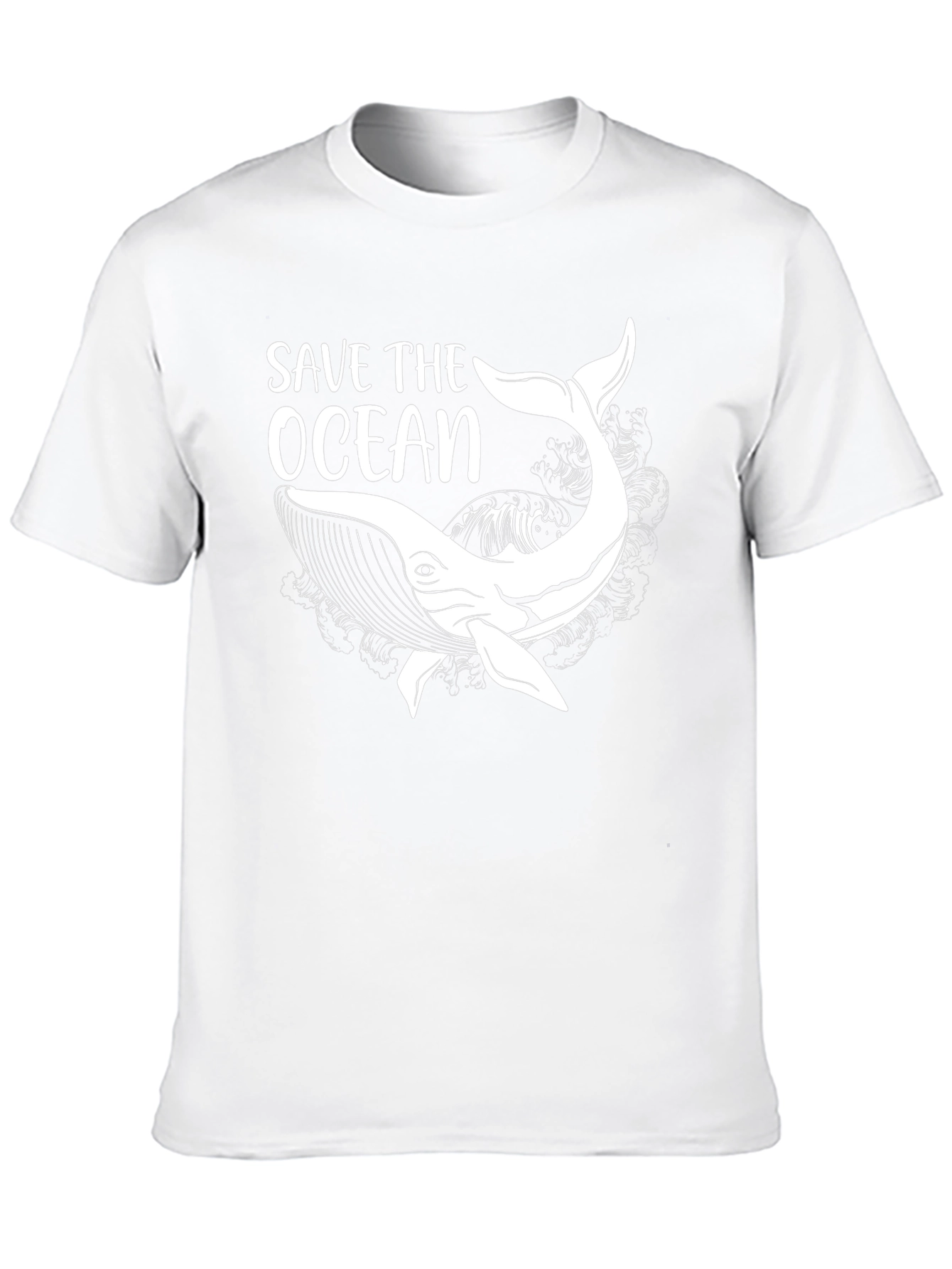 Save the Ocean Whale Graphic T-Shirt - Black