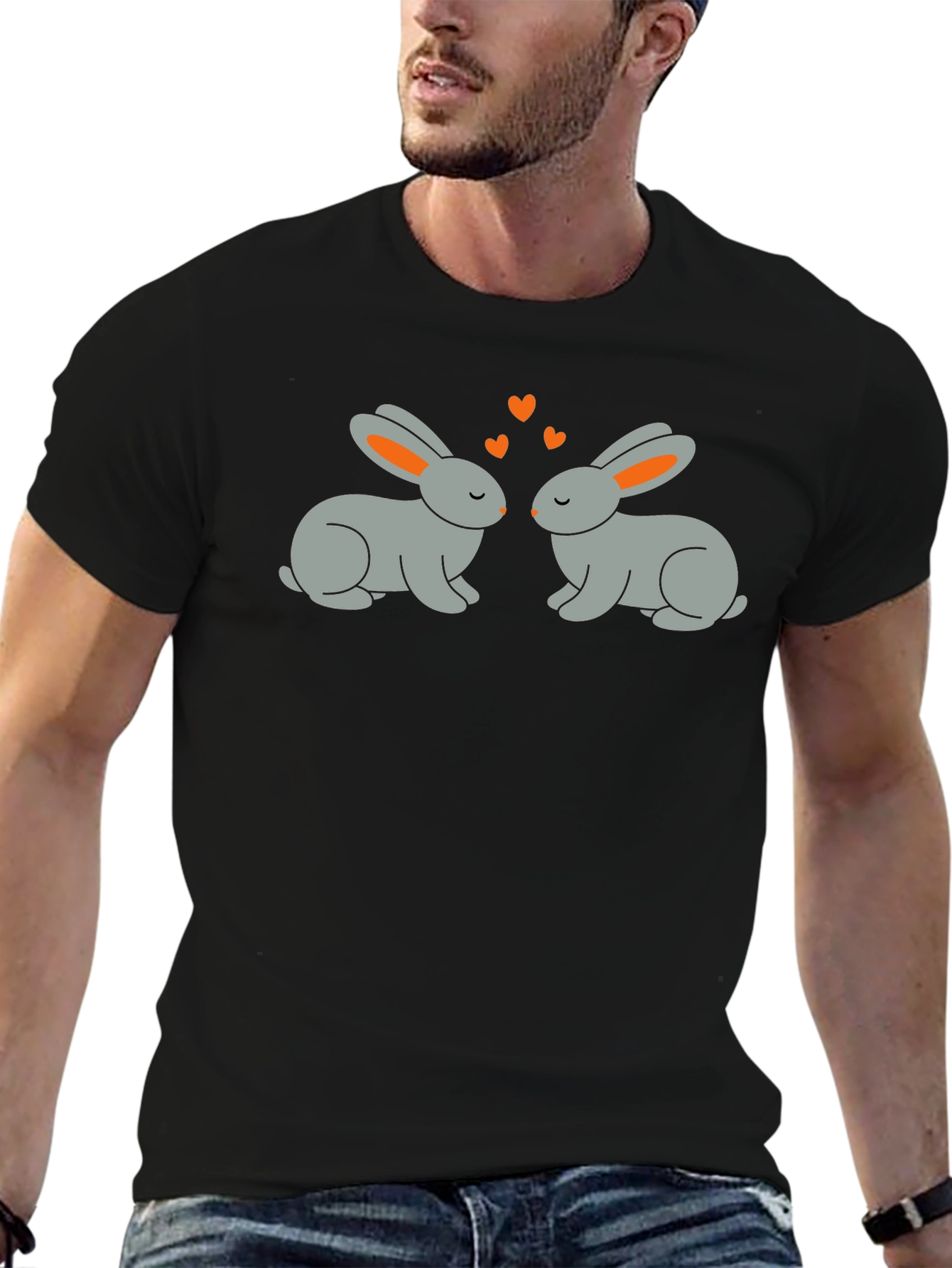 Cute Rabbit Love Graphic T-Shirt