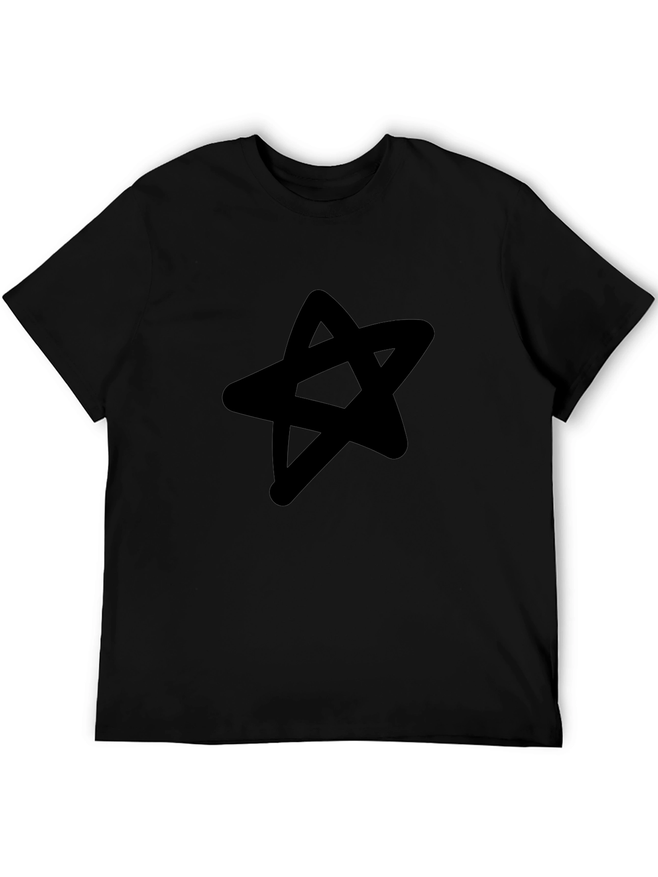 Star Graphic Black T-Shirt - Casual Mens Tee