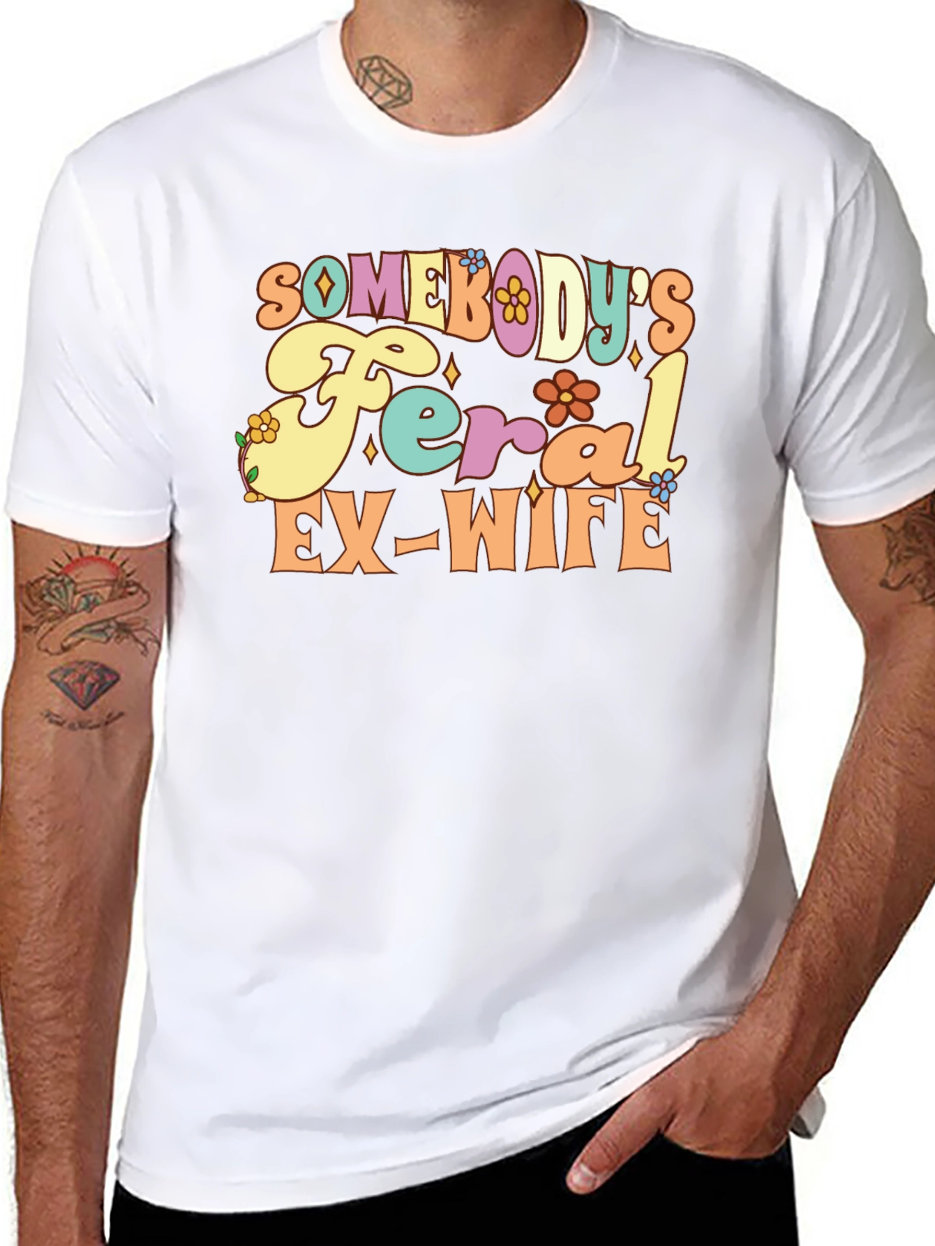 Feral Ex-Wife Graphic Tee - Funny Slogan Shirt