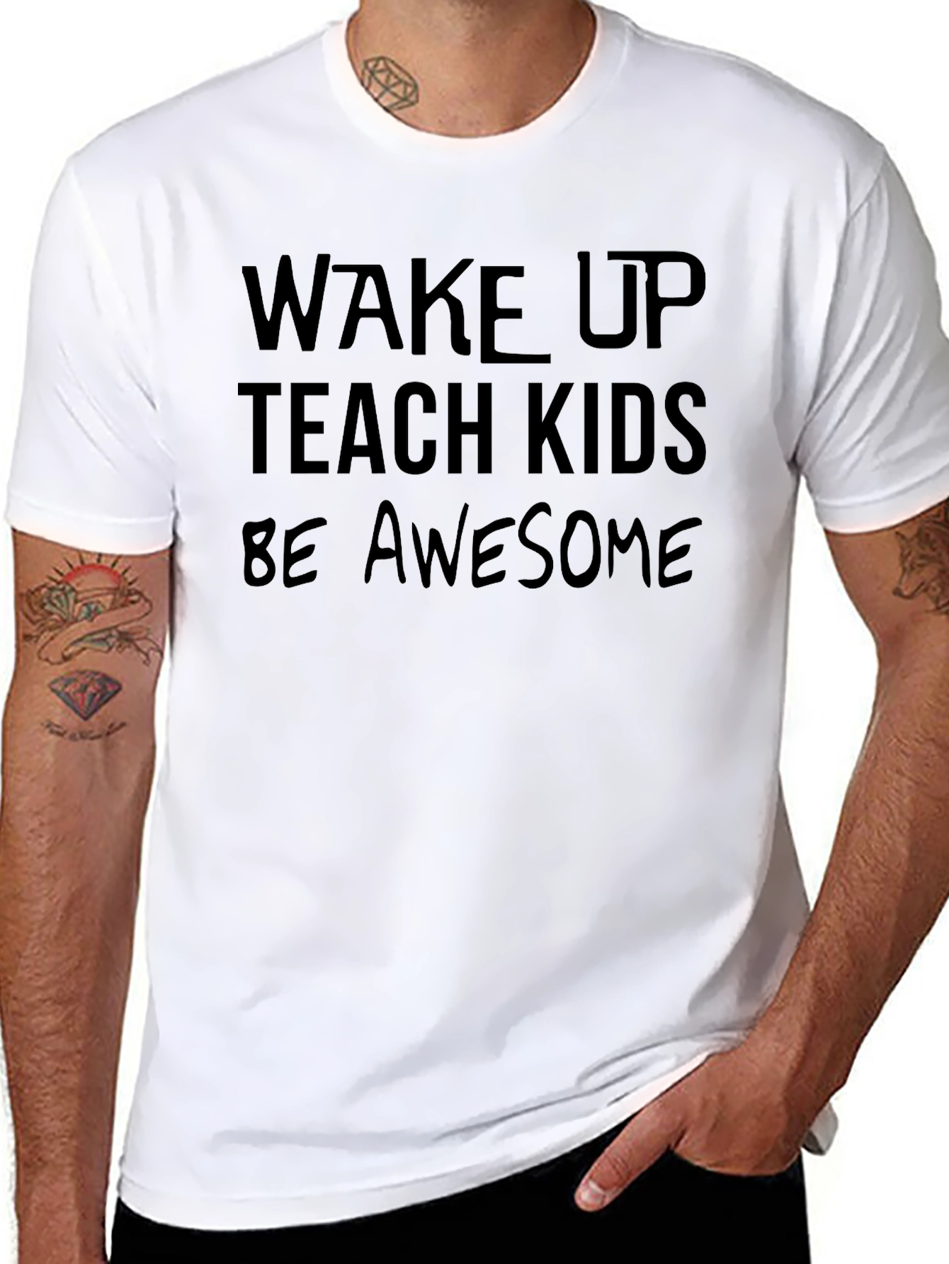 Wake Up Teach Kids Be Awesome Graphic T-Shirt