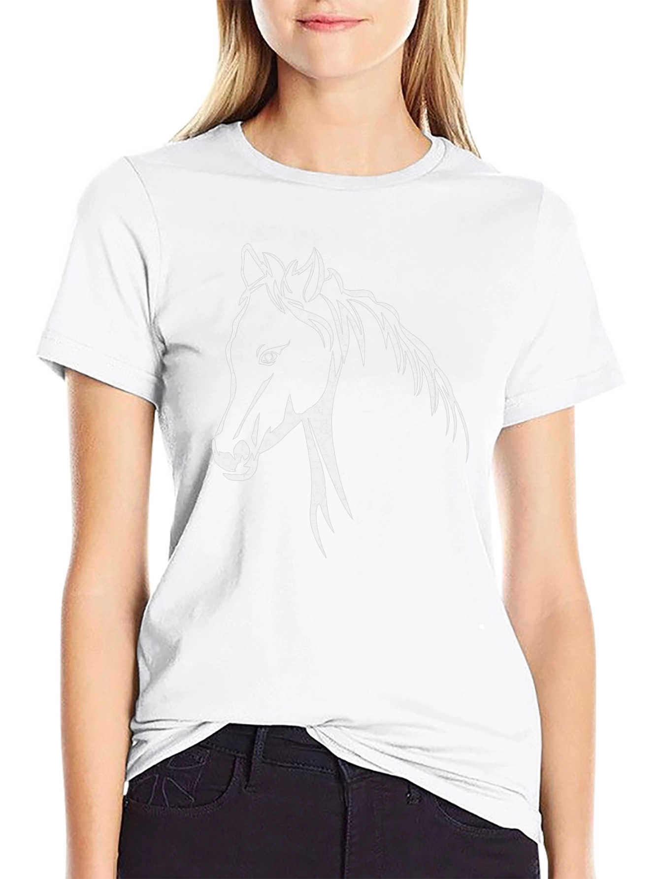 Horse Silhouette Black T-Shirt