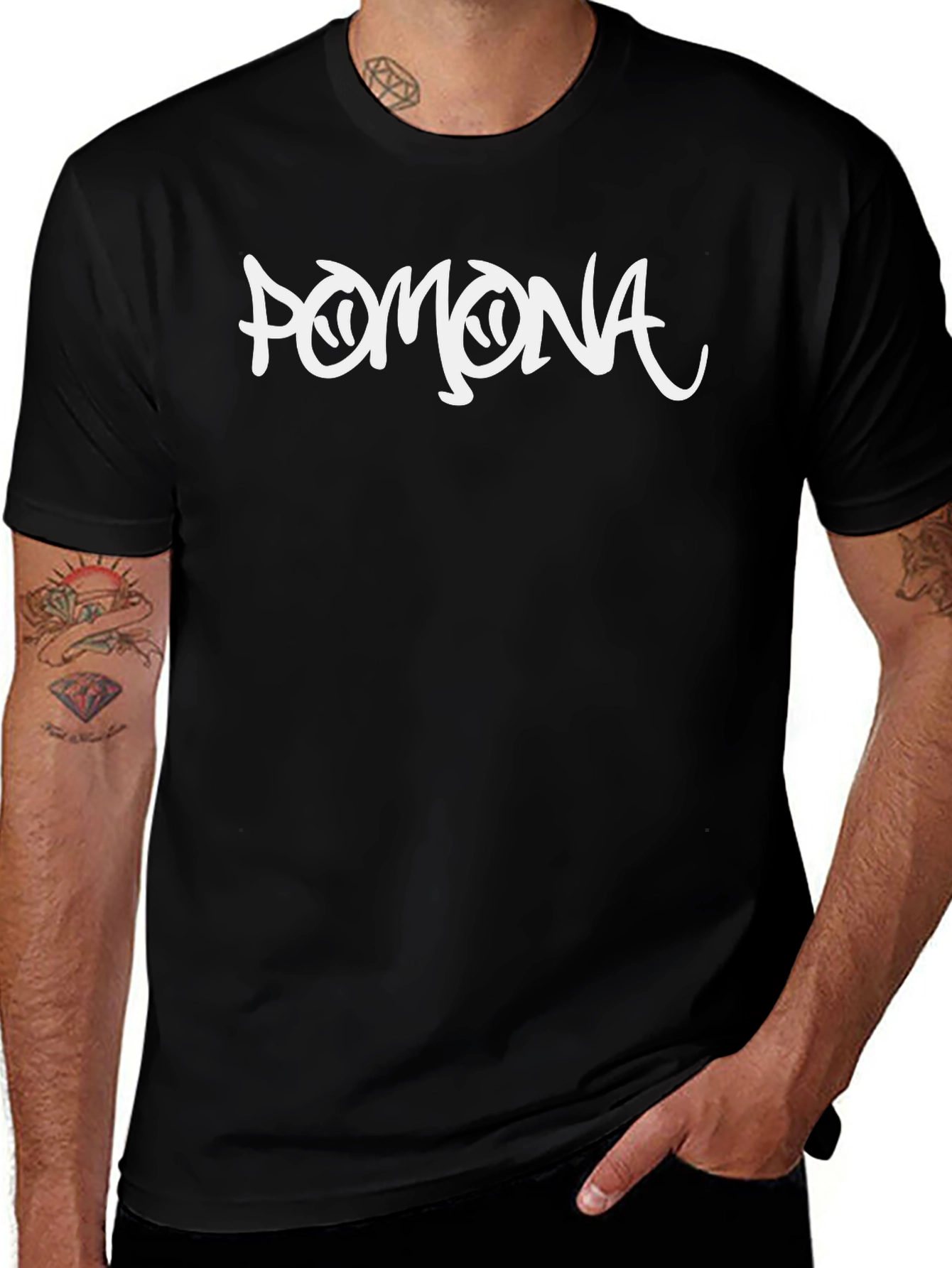 Pomona Graphic Tee - Stylish Black Cotton T-Shirt