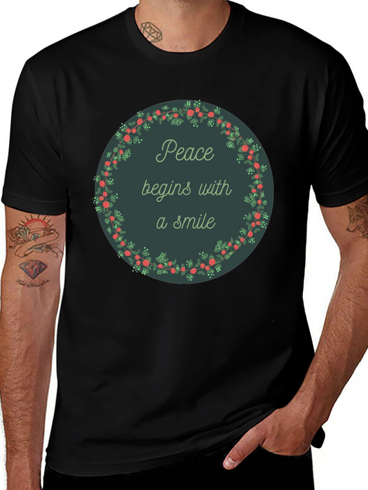 Peace Begins With a Smile Graphic Tee