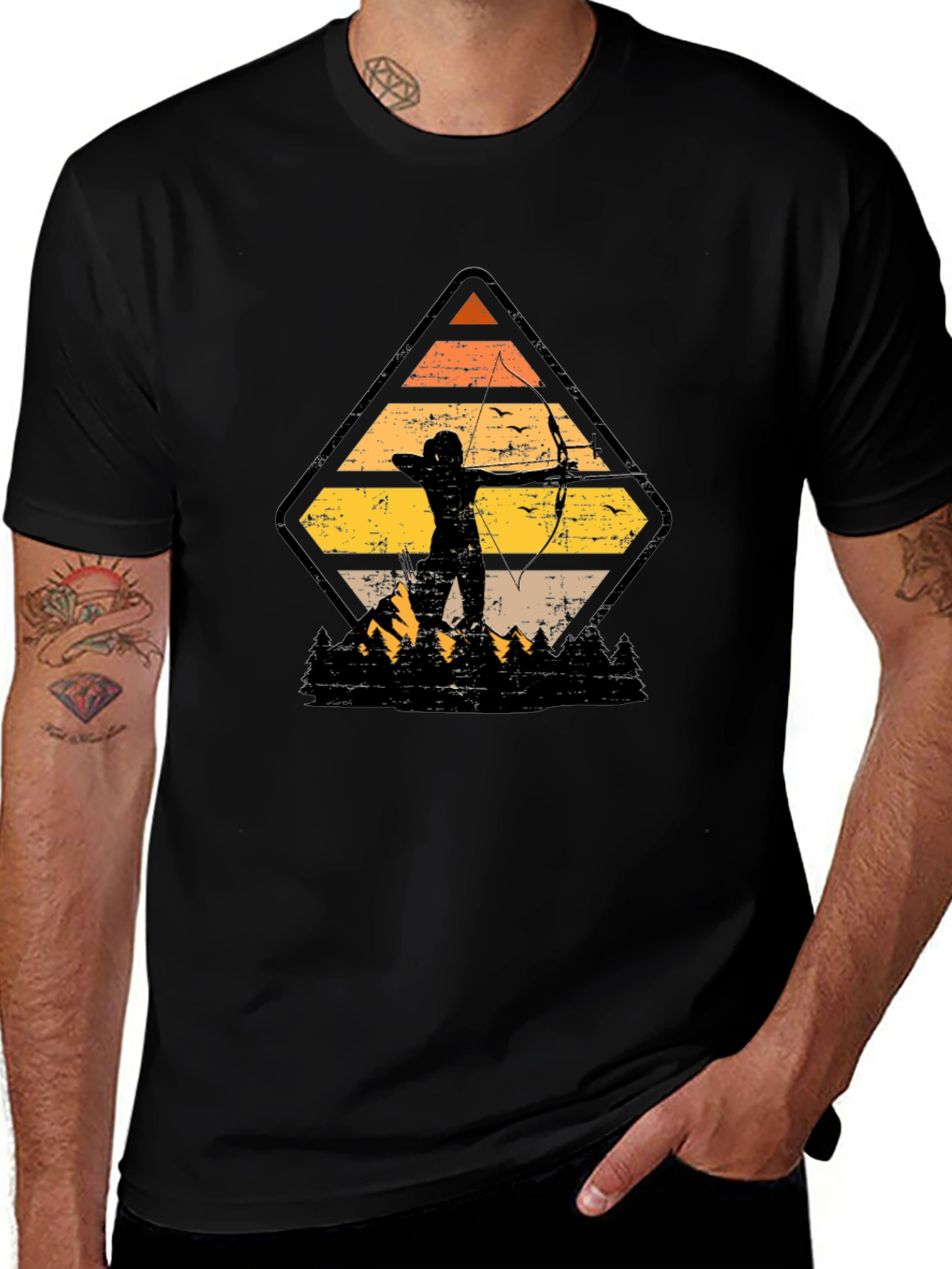Archery Sunset Graphic Tee - Nature Lovers T-Shirt
