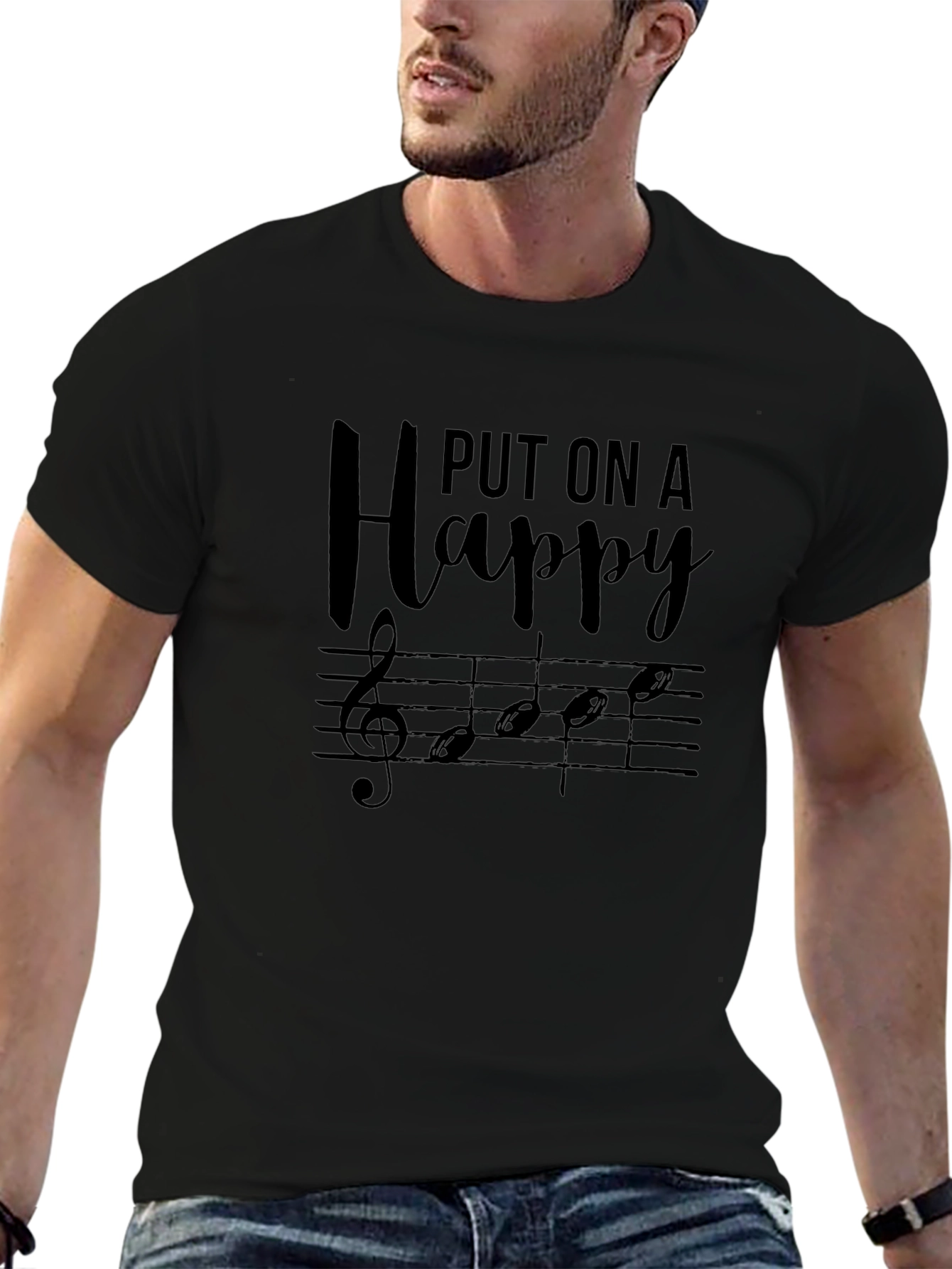 Musical Happy T-Shirt - Black