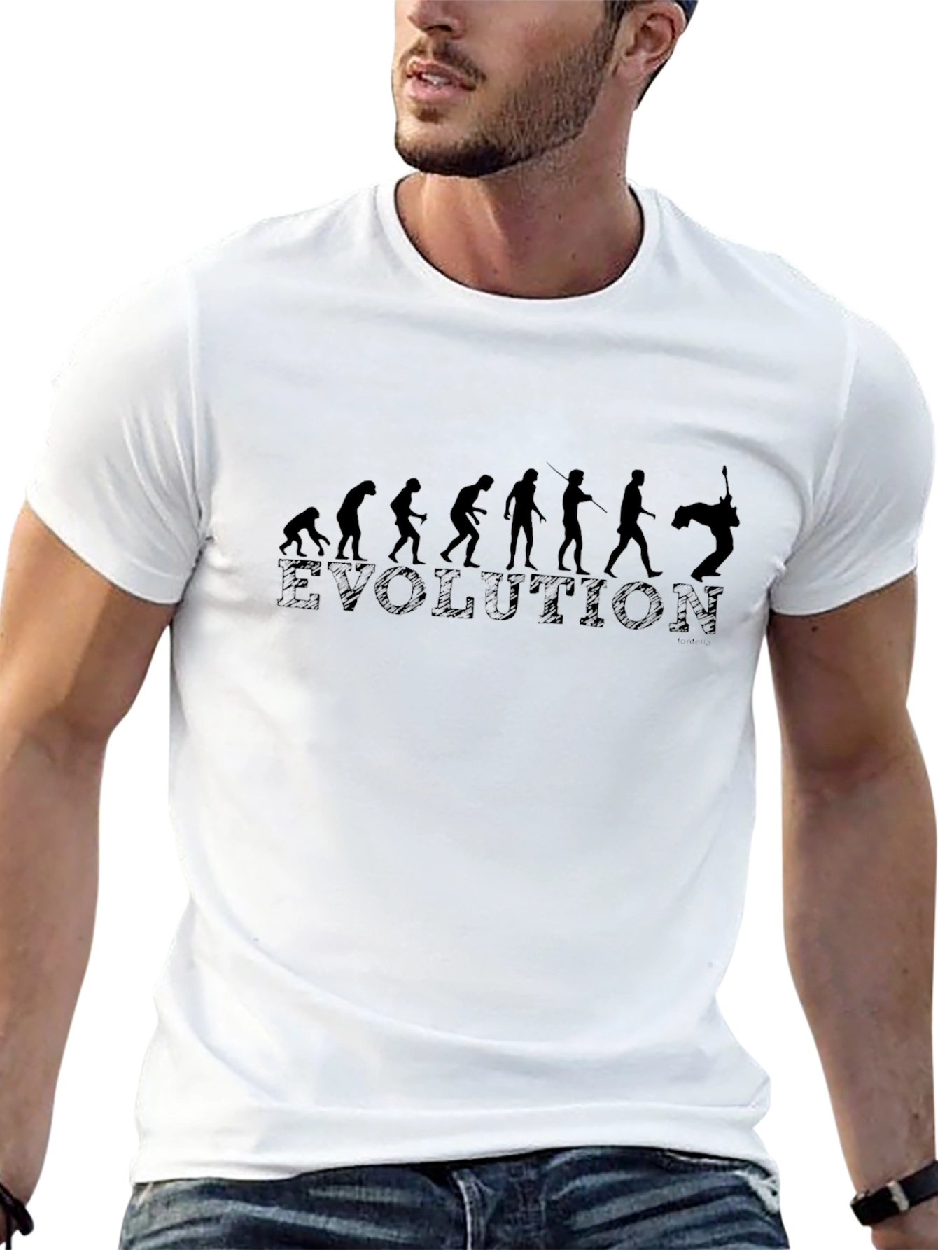 Evolution Guitarist T-Shirt - Black Cotton Tee