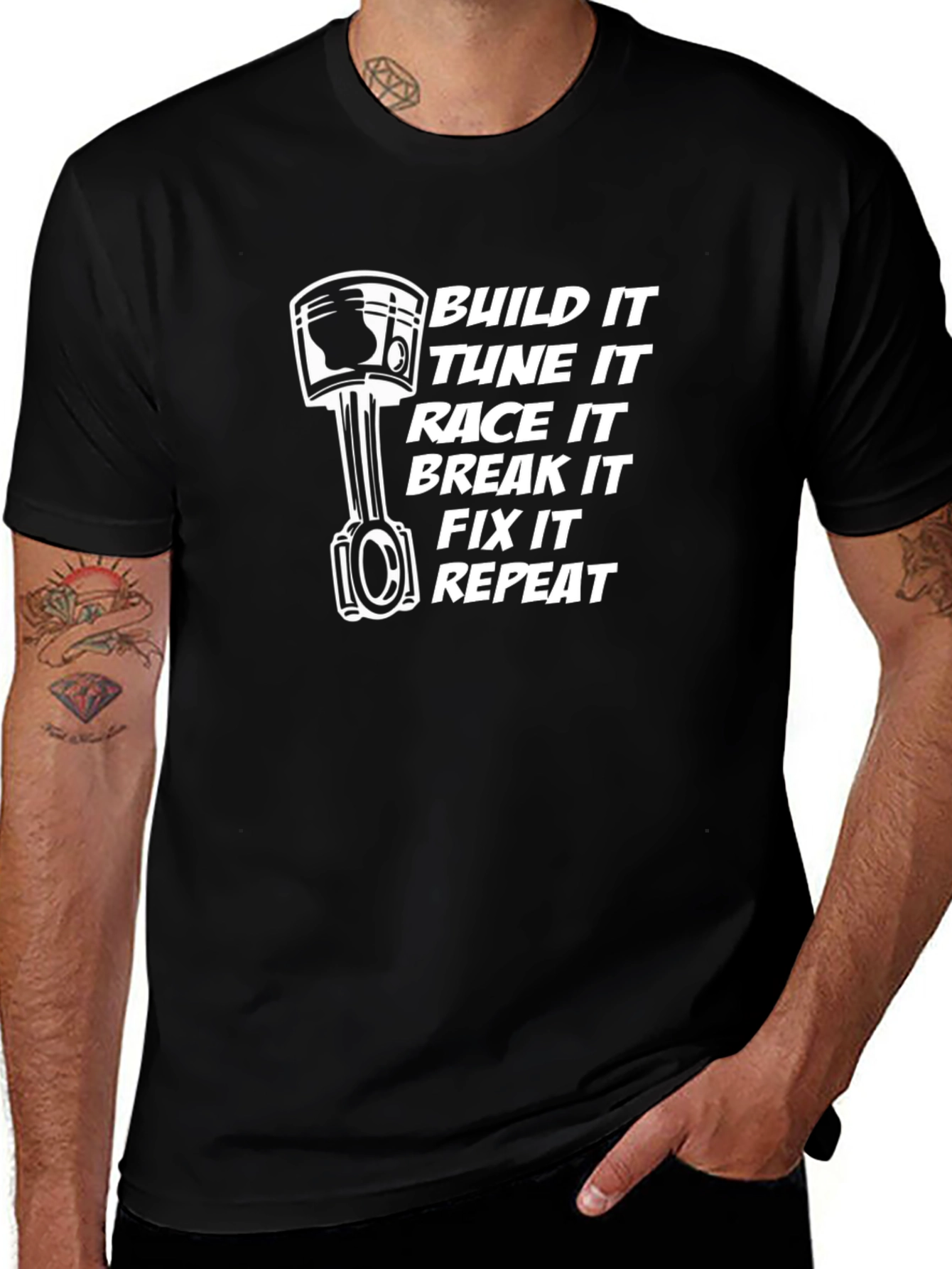 Build It Race It T-Shirt | Mechanic Gift