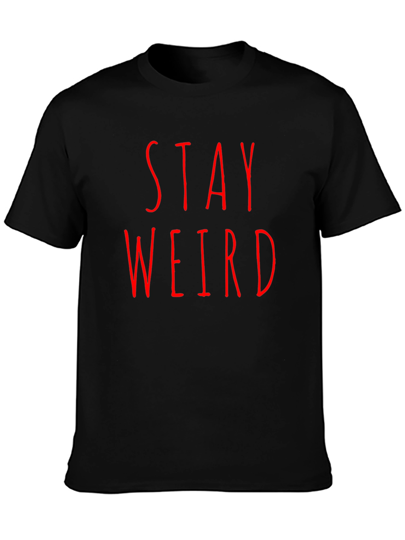 Stay Weird Black Tee - Edgy Graphic T-Shirt