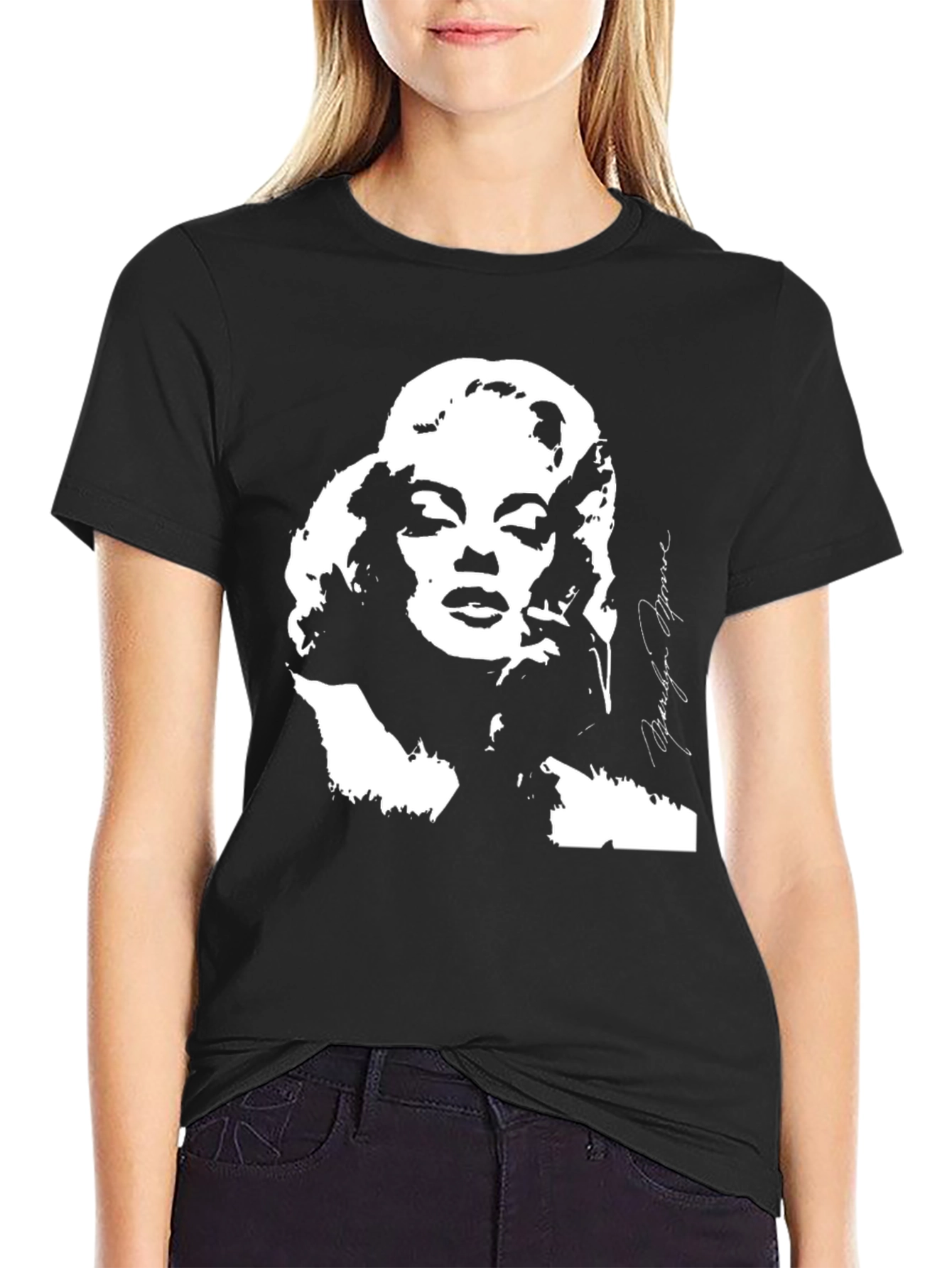 Marilyn Monroe Graphic Print Black T-Shirt