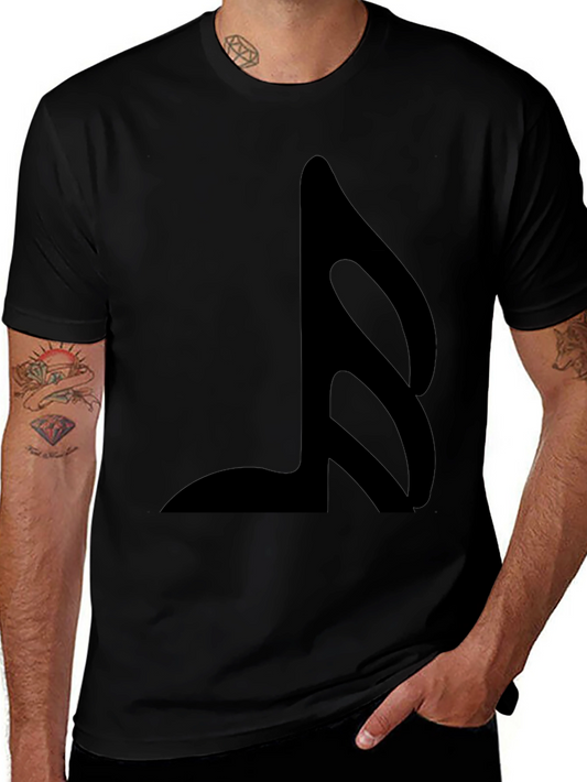 Stylish Black T-Shirt with Music Note Graphic