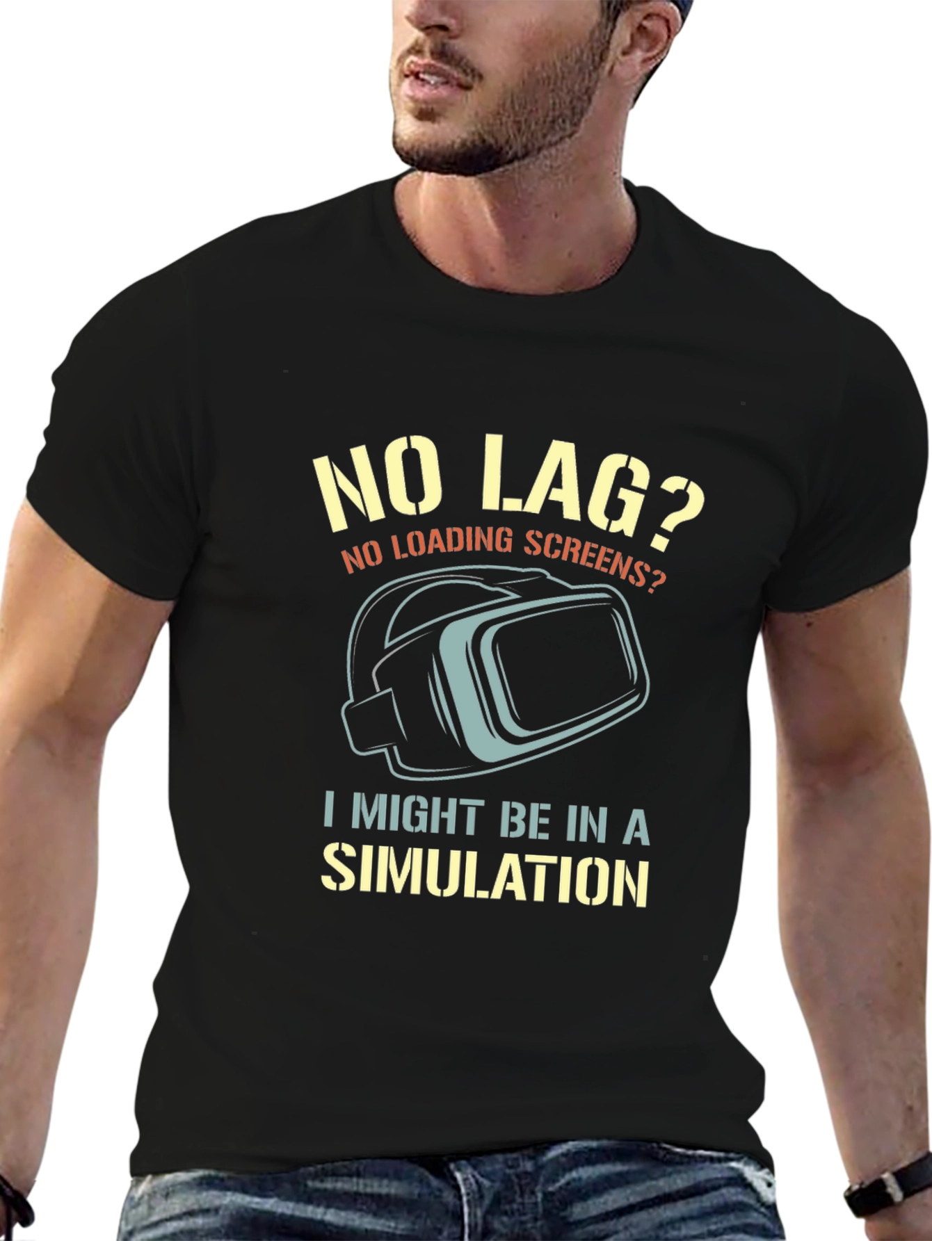 No Lag Simulation T-Shirt Funny Gamer VR Shirt