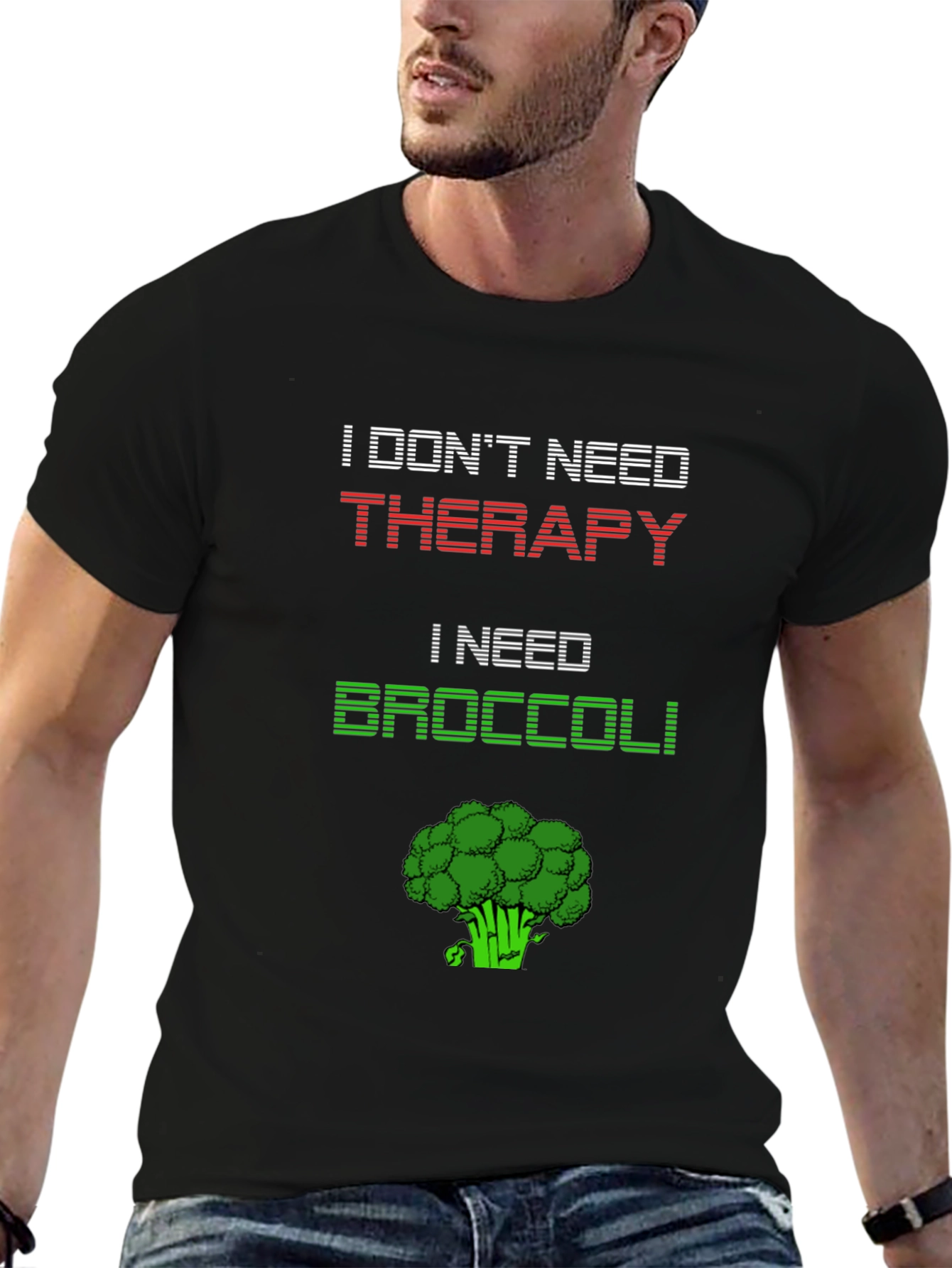 I Need Broccoli T-Shirt - Funny Vegan Tee