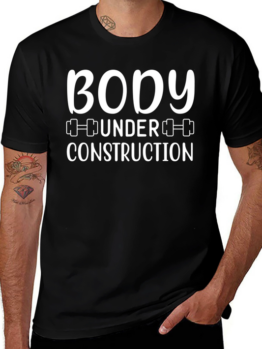 Body Under Construction Black Graphic T-Shirt
