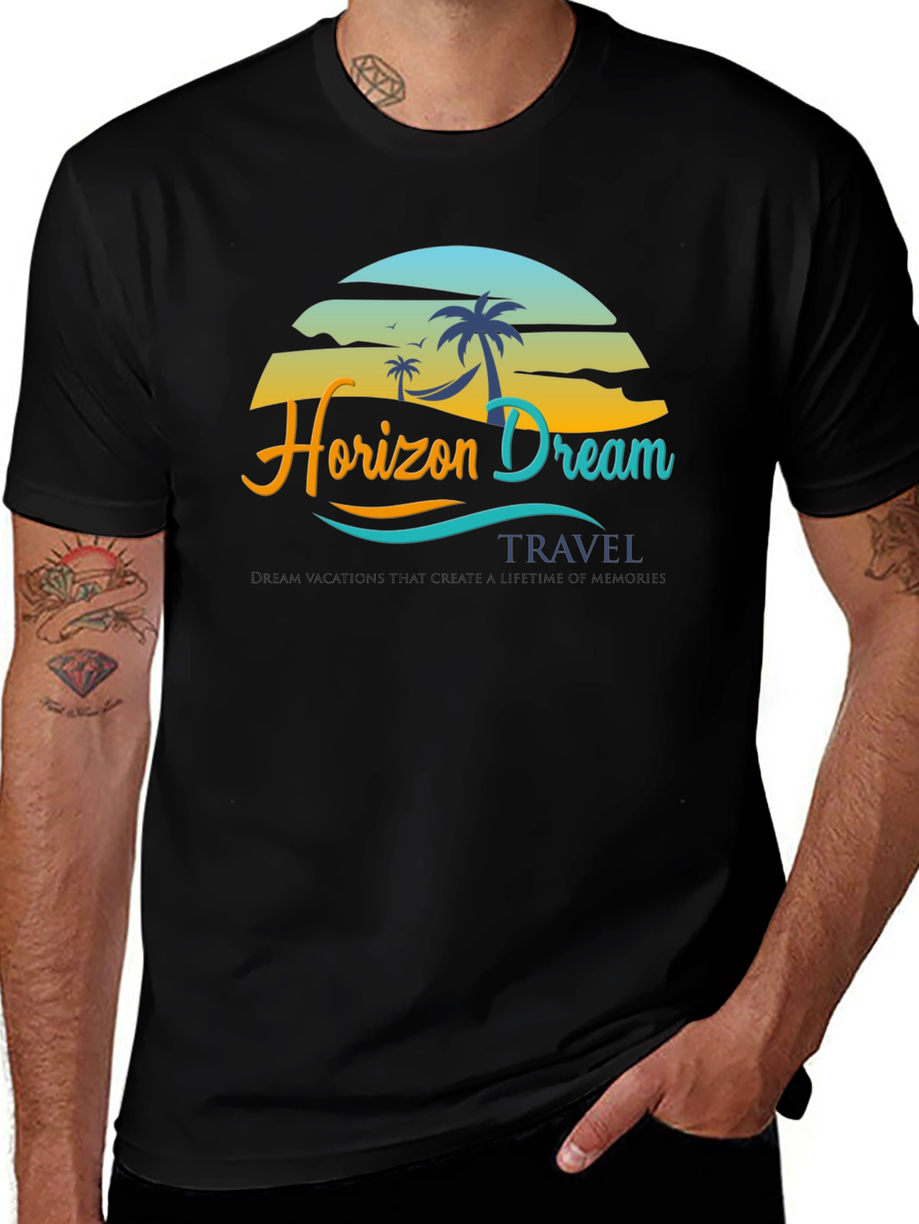 Horizon Dream Travel Black T-Shirt