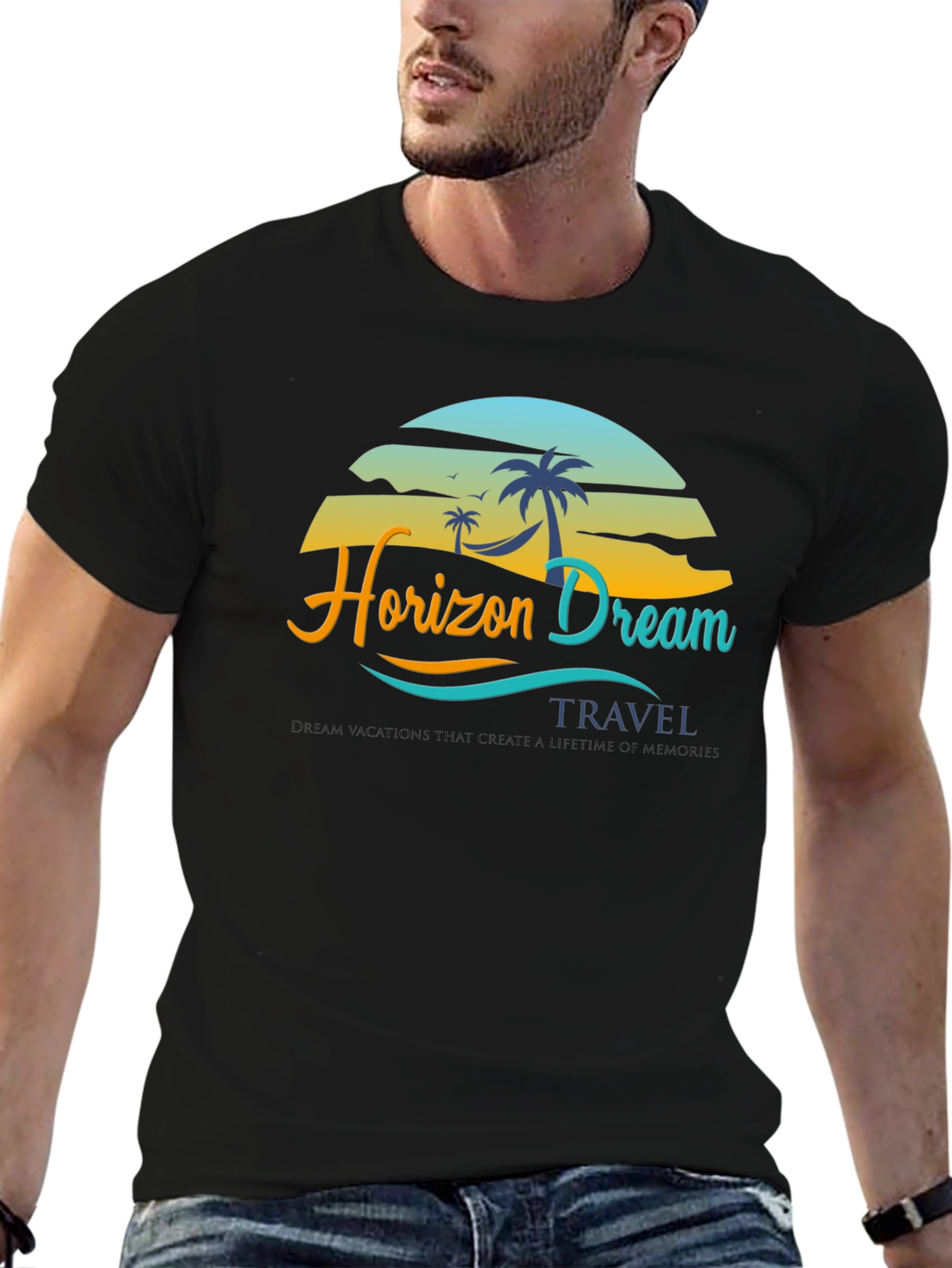 Horizon Dream Travel Black T-Shirt