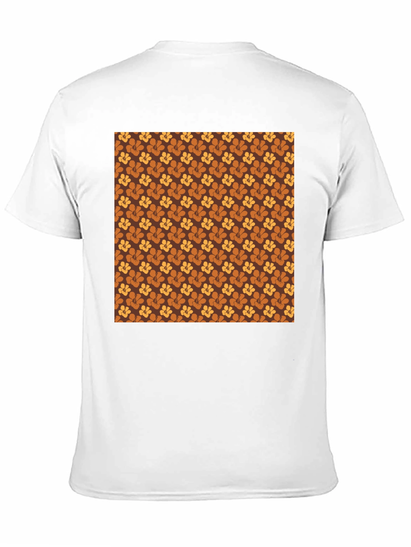 Retro Floral Pattern Black T-Shirt