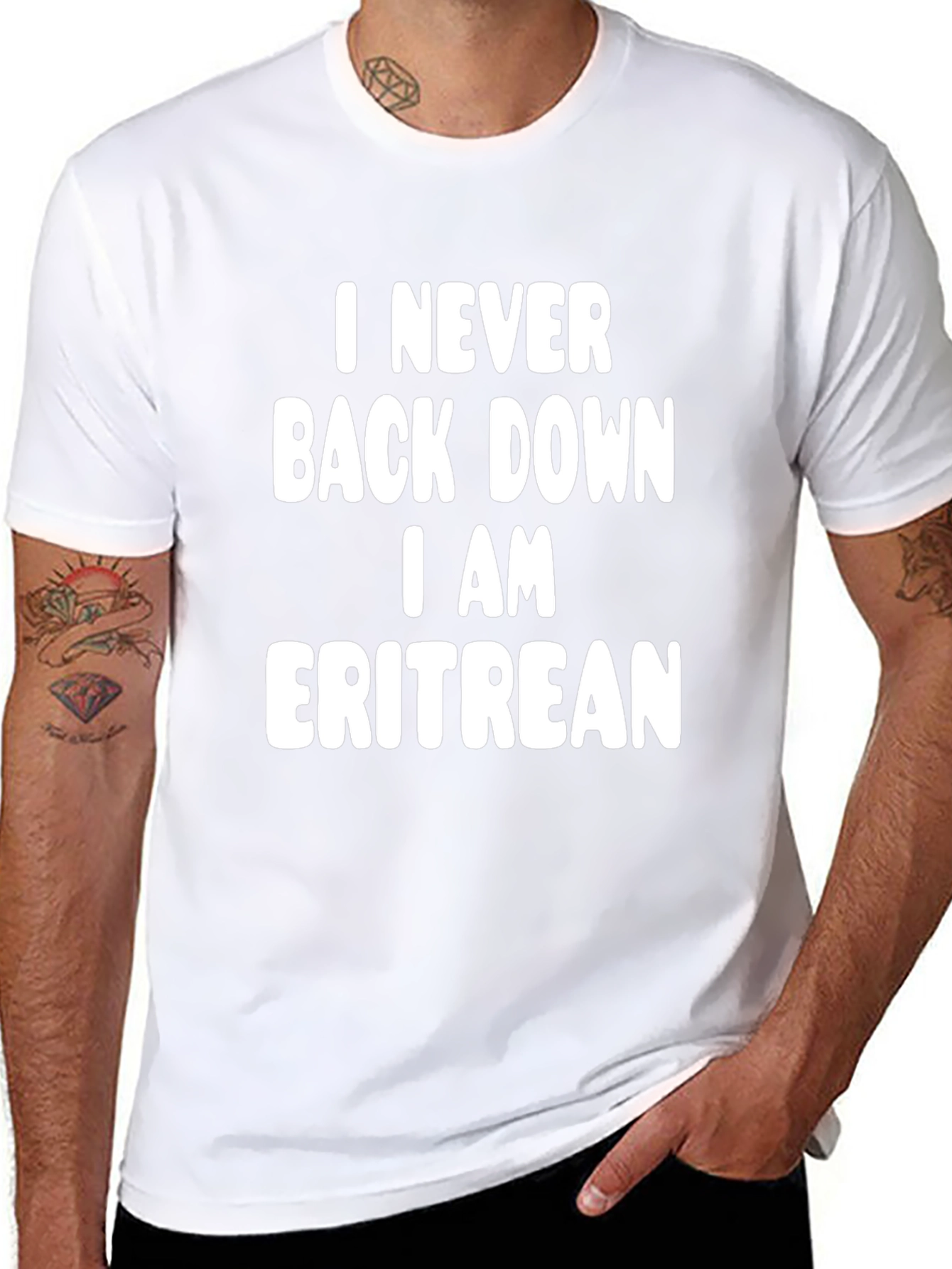 I Never Back Down I Am Eritrean Black T-Shirt