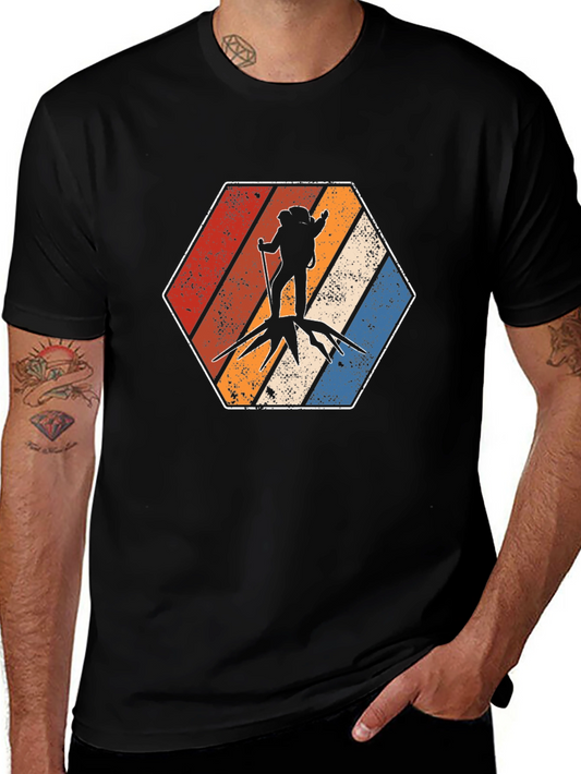 Vintage Hiker Graphic T-Shirt - Black