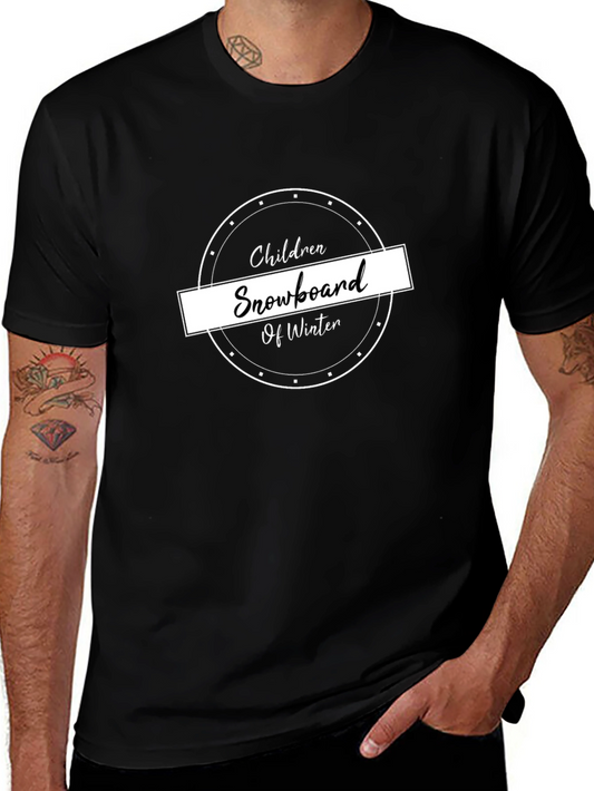 Children Snowboard Winter Black T-Shirt