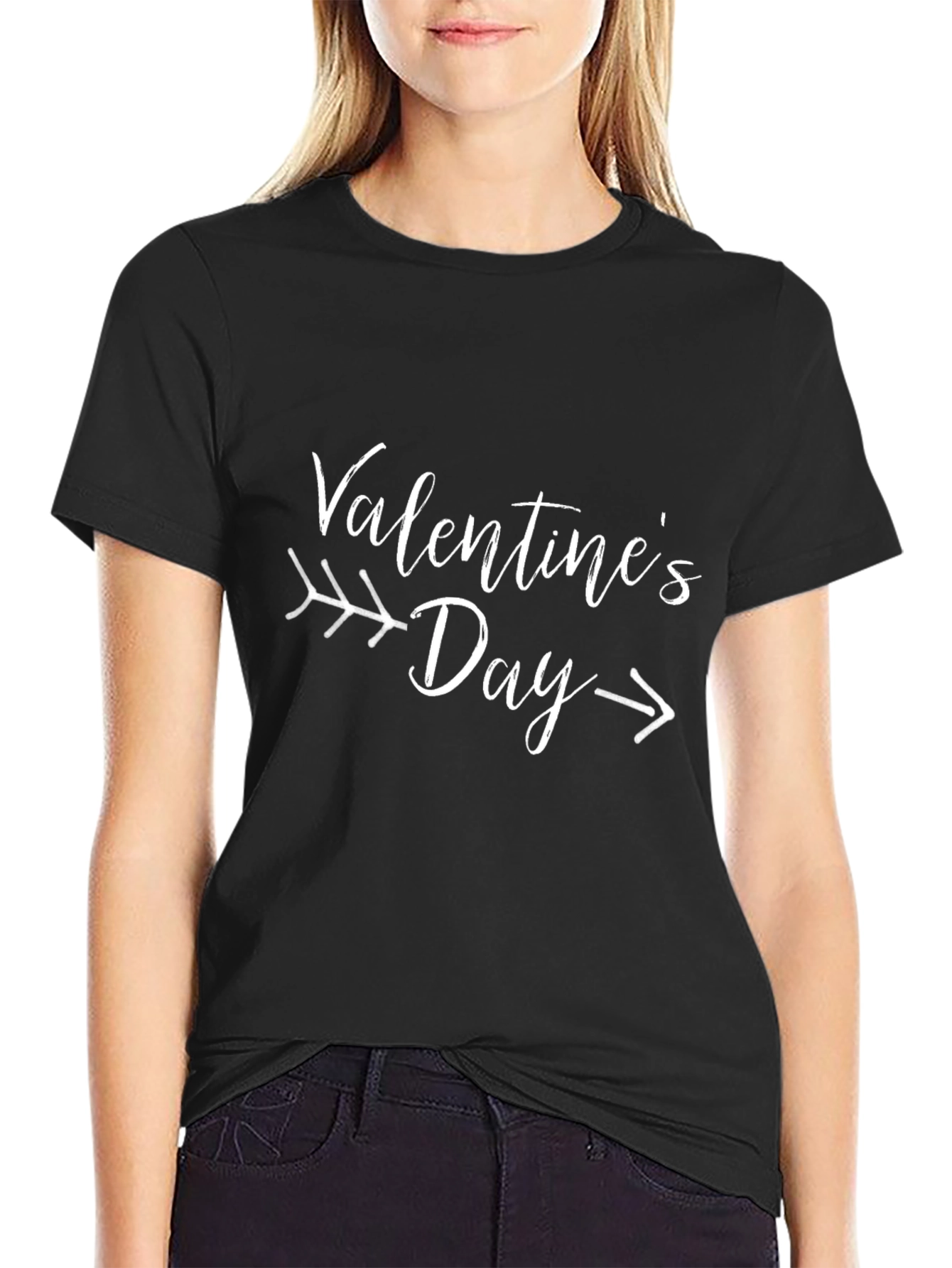 Valentines Day Arrow T-Shirt - Black