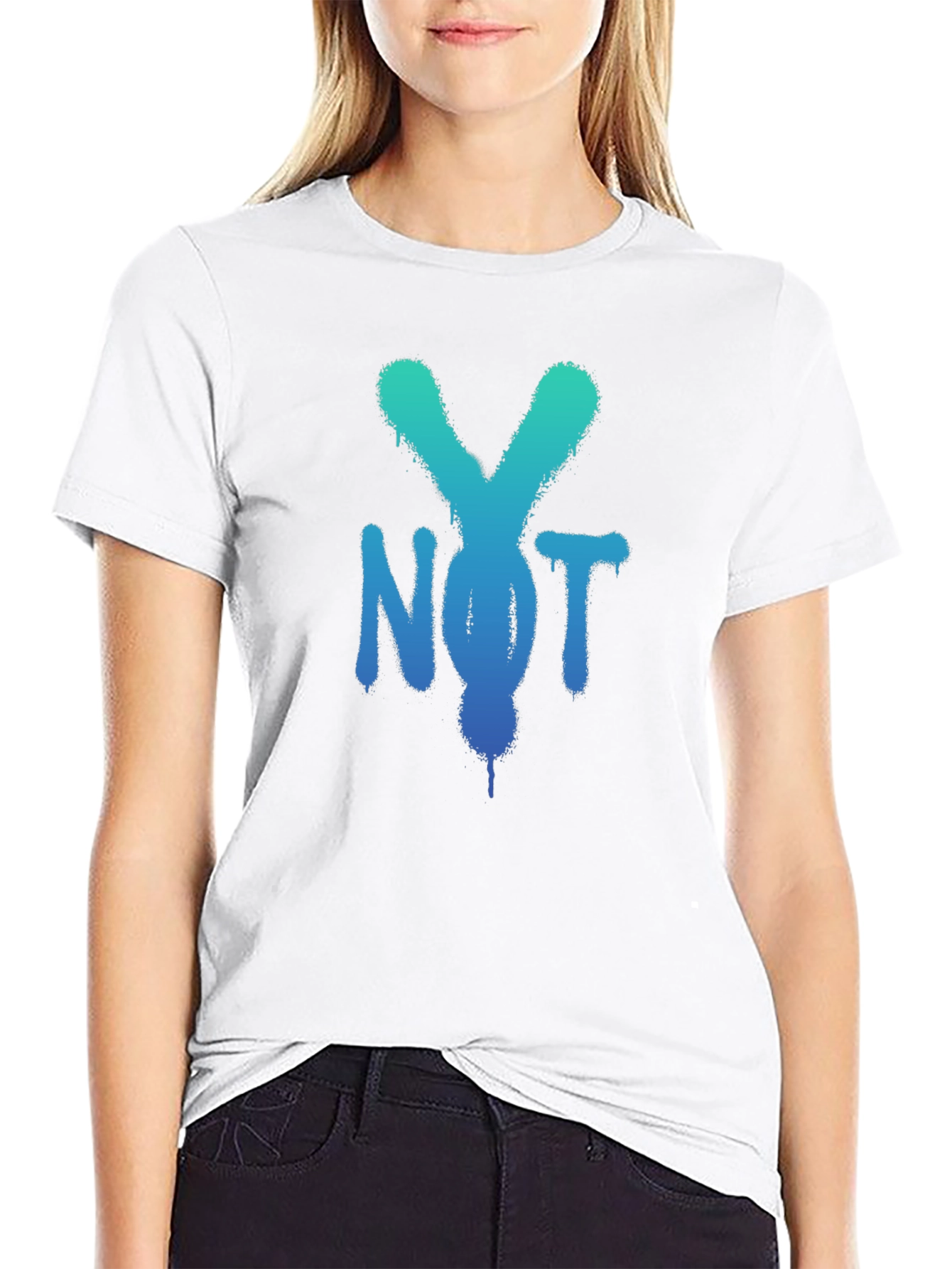 Cool Not Y Spray Paint Style Black T-Shirt