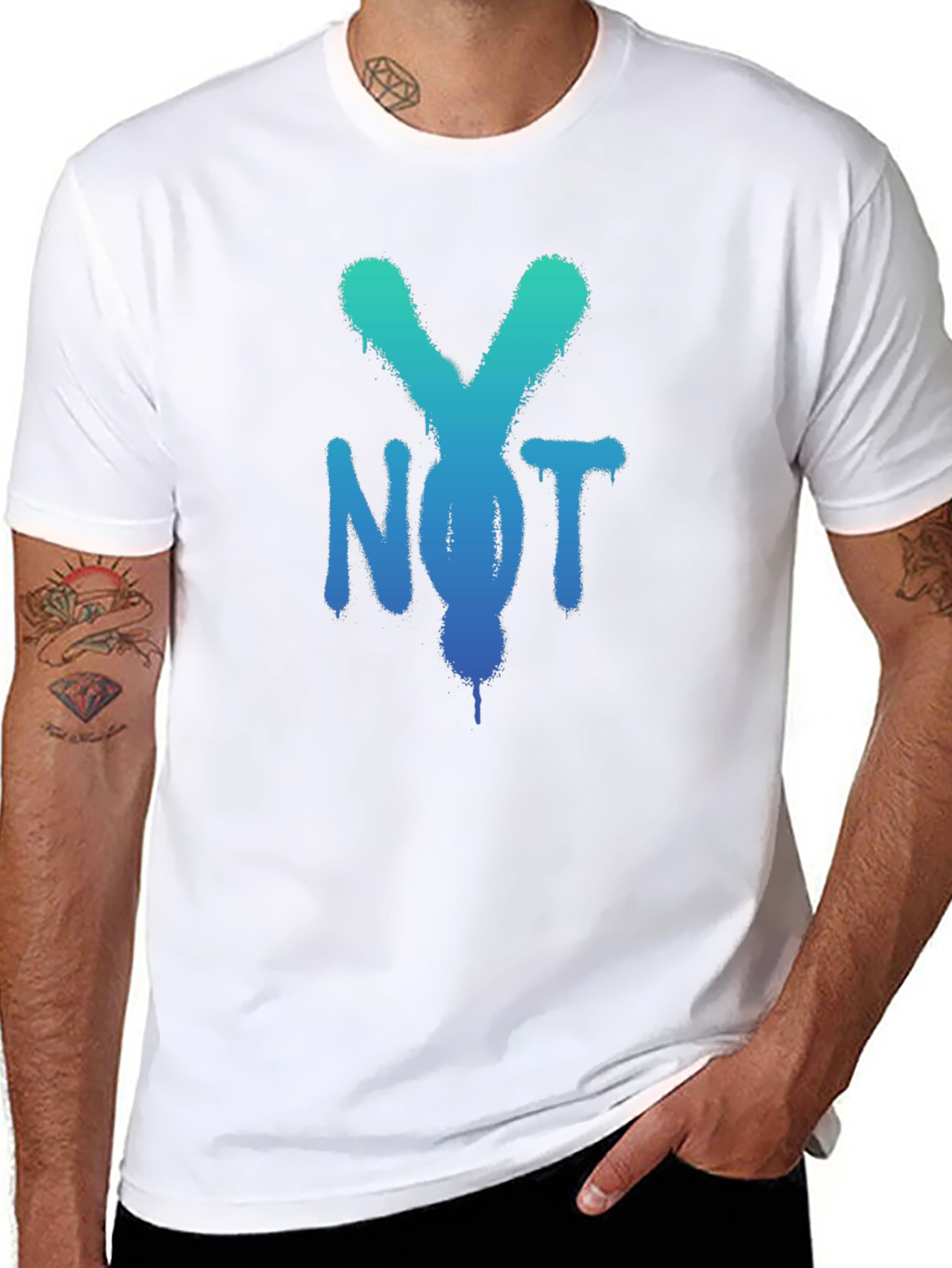 Cool Not Y Spray Paint Style Black T-Shirt