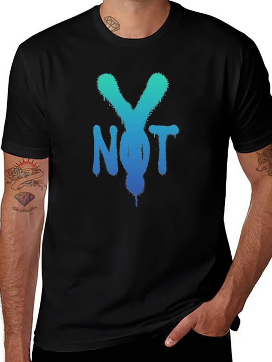 Cool Not Y Spray Paint Style Black T-Shirt