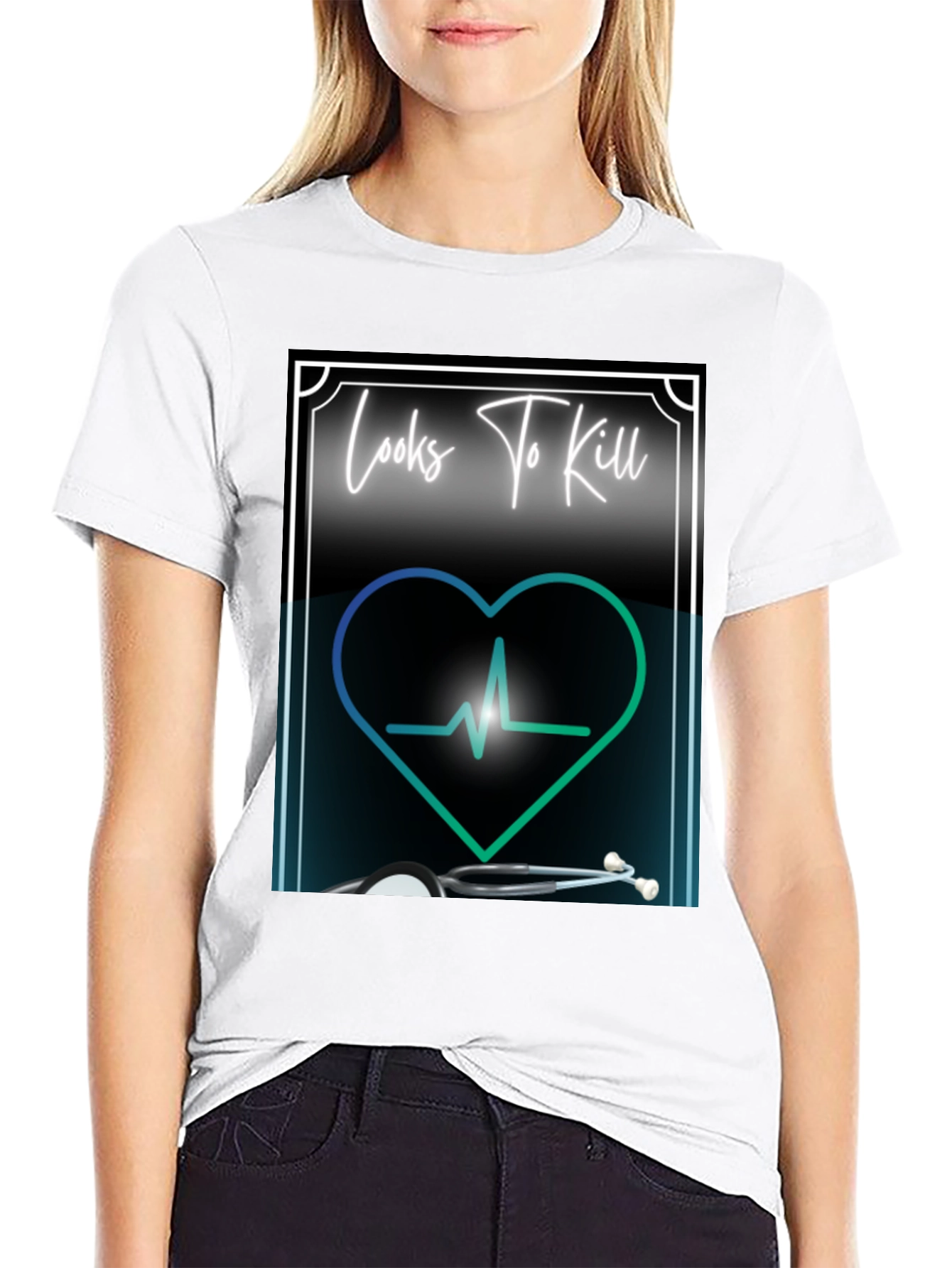 Looks to Kill T-Shirt - Medical Heartbeat Design