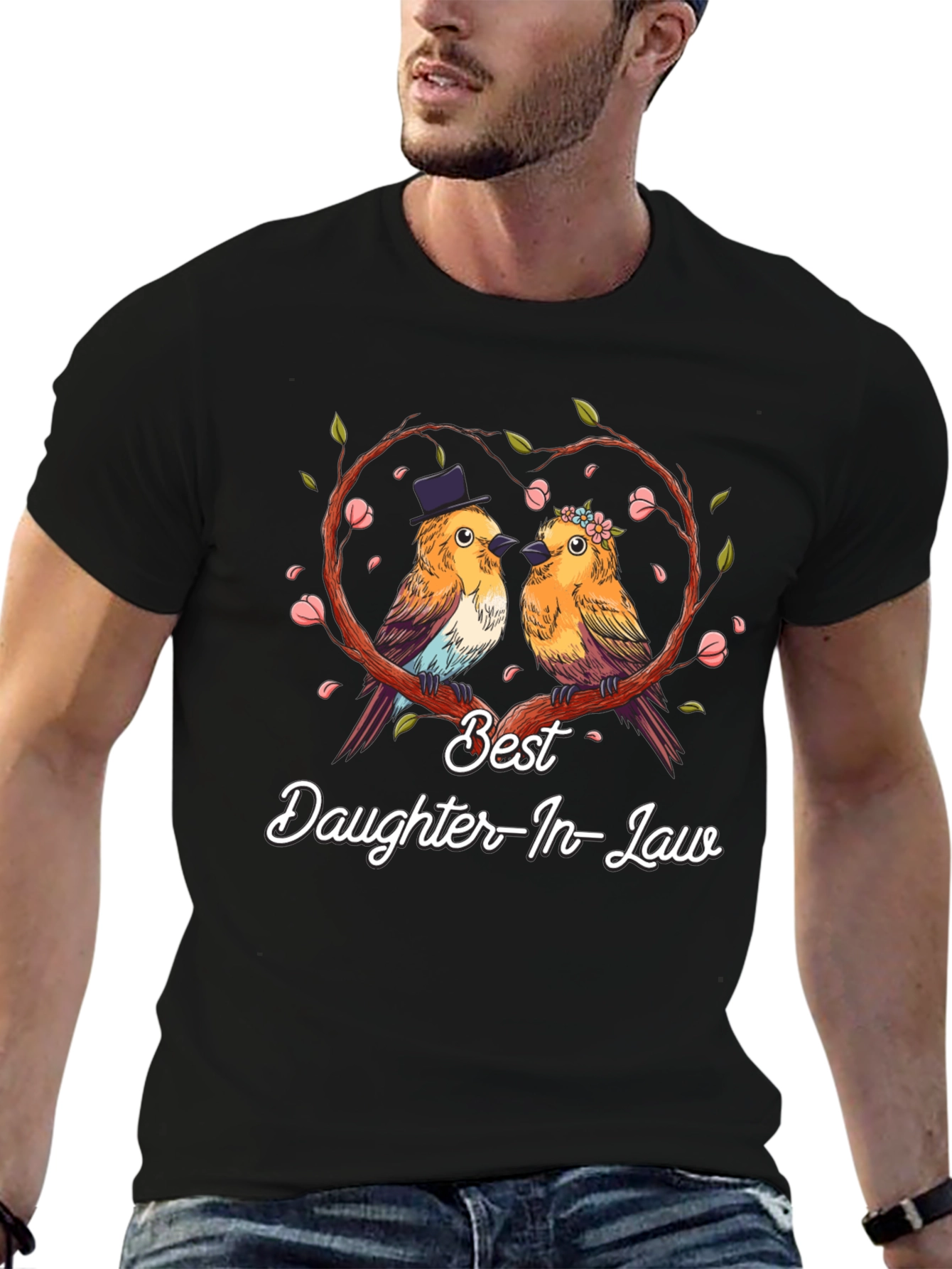 Best Daughter-In-Law T-Shirt: Cute Bird Couple Design