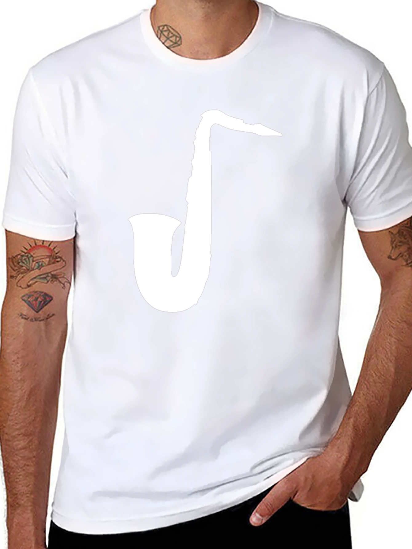 Saxophone Graphic Tee - Musicians Black T-Shirt