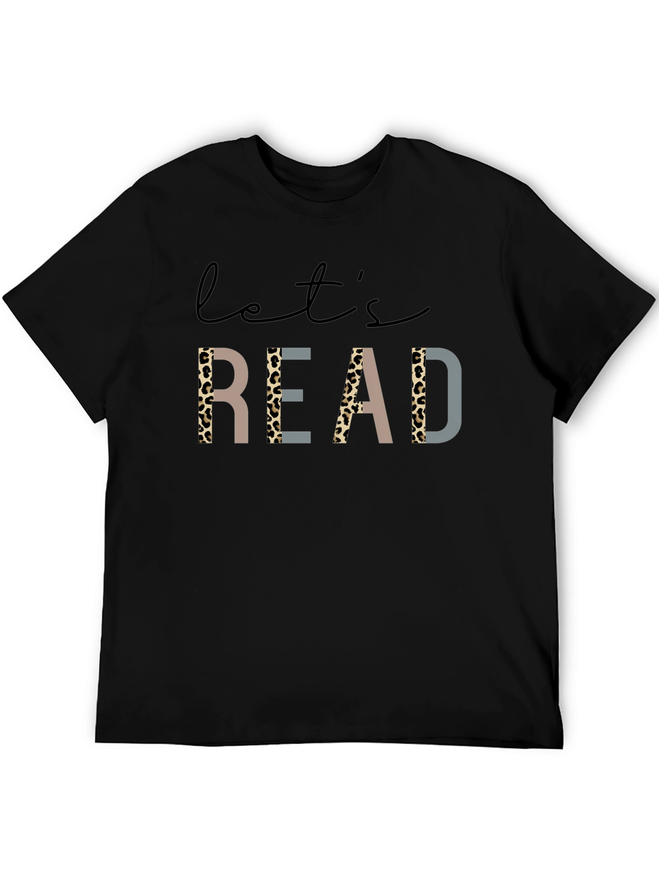 Lets Read Graphic Tee - Leopard Print