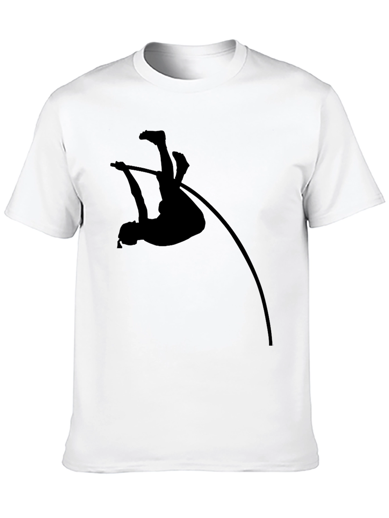 Pole Vault Silhouette Graphic T-Shirt - Black