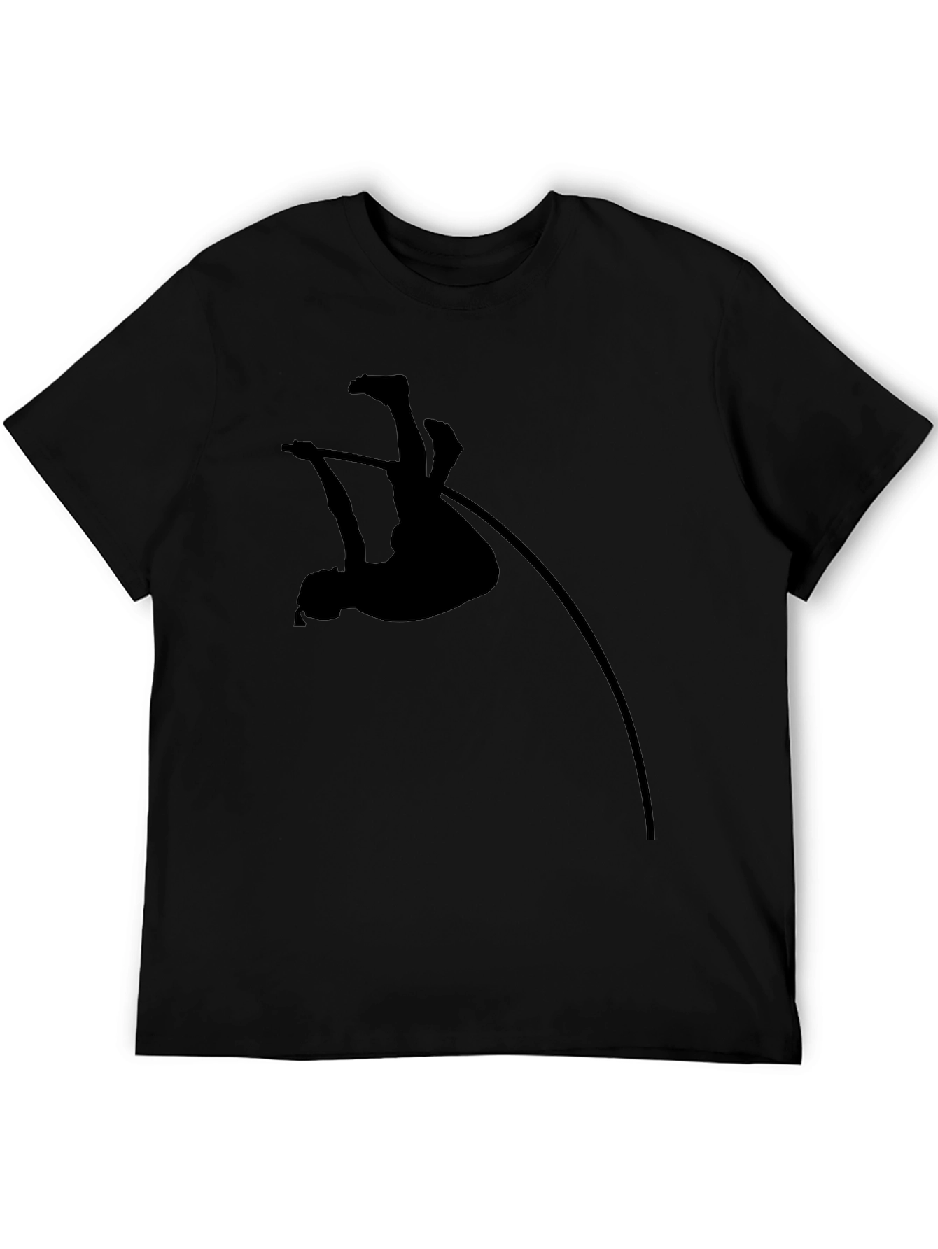 Pole Vault Silhouette Graphic T-Shirt - Black