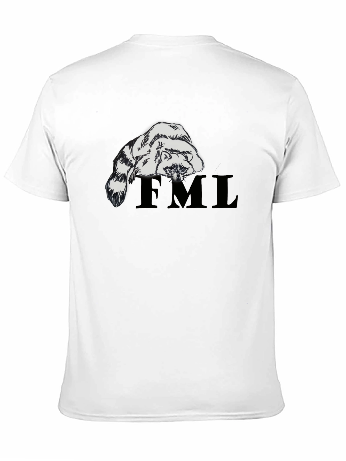 Raccoon FML Graphic Tee - Black Crew Neck T-Shirt