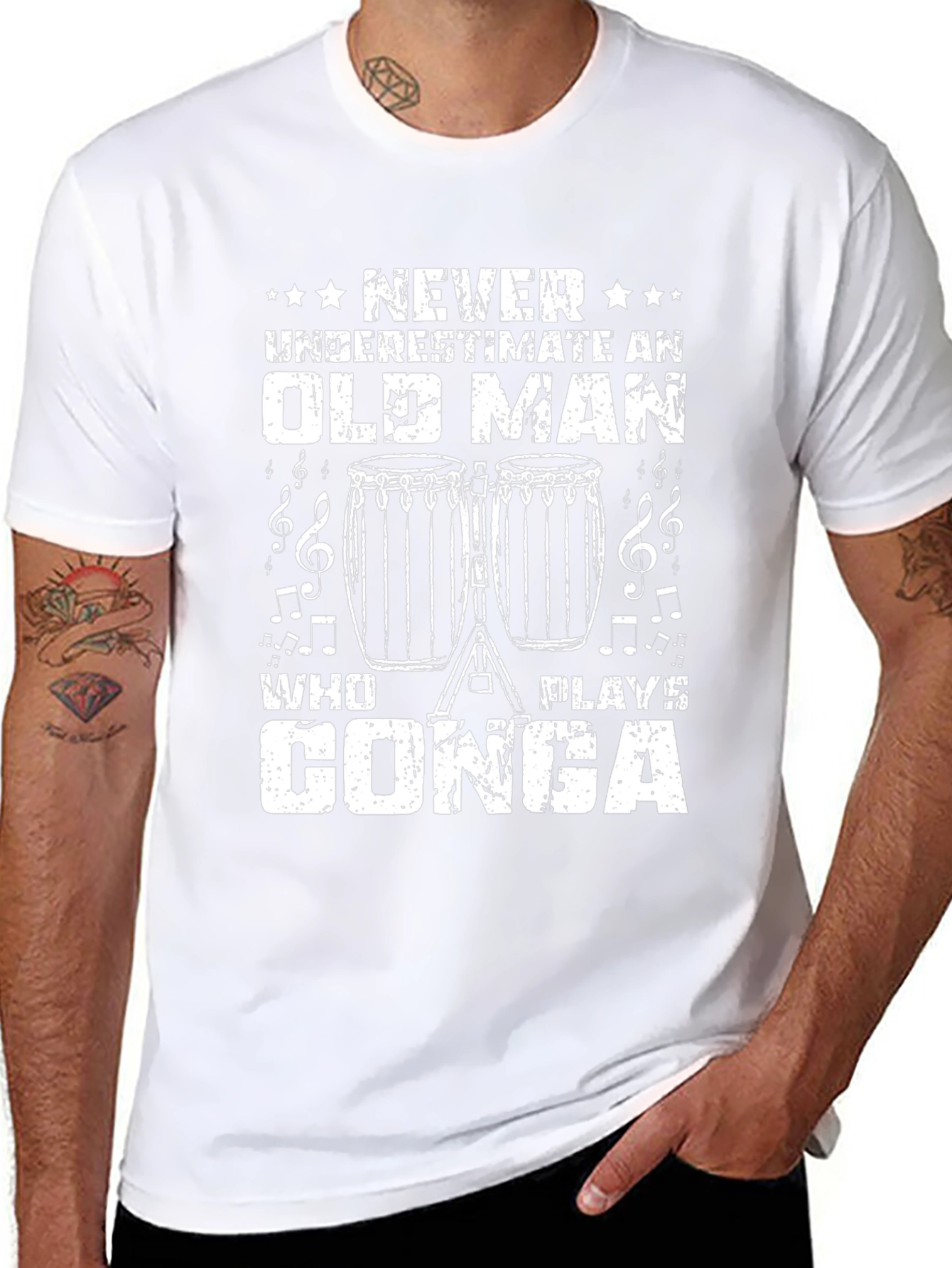 Old Man Conga Player T-Shirt