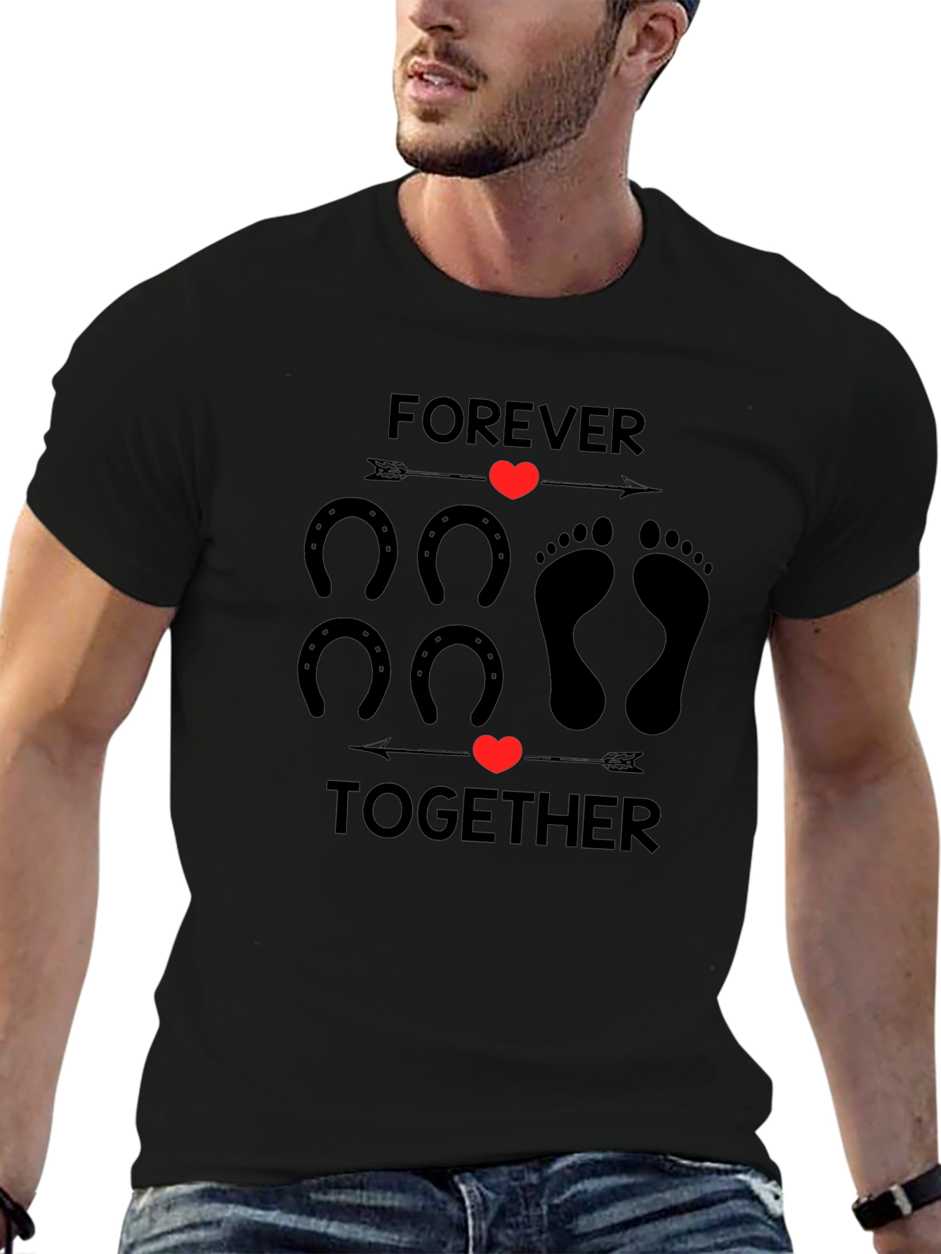 Forever Together Graphic Tee - Black Cotton Blend