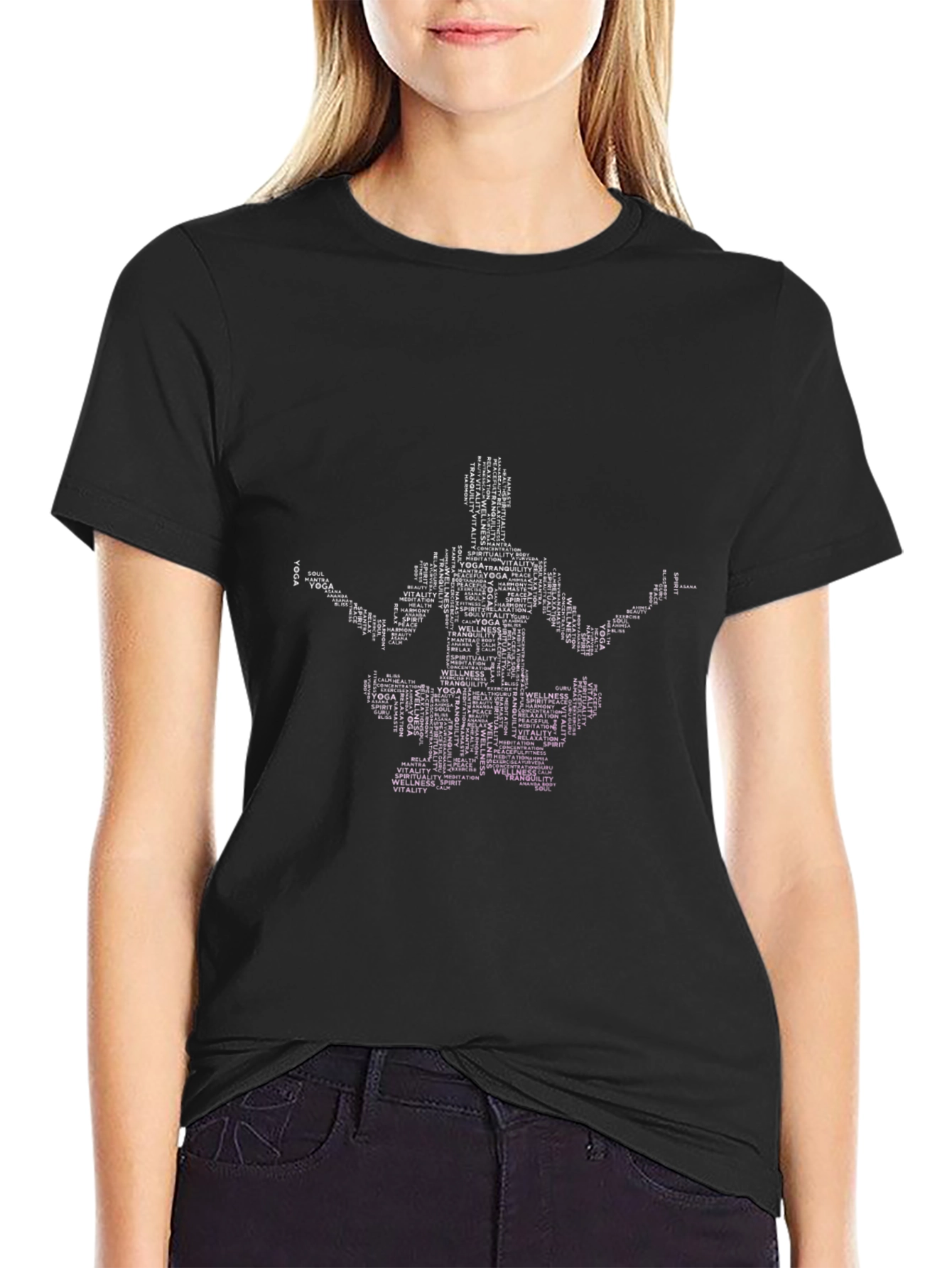 Yoga Word Art T-Shirt - Spiritual Wellness Tee
