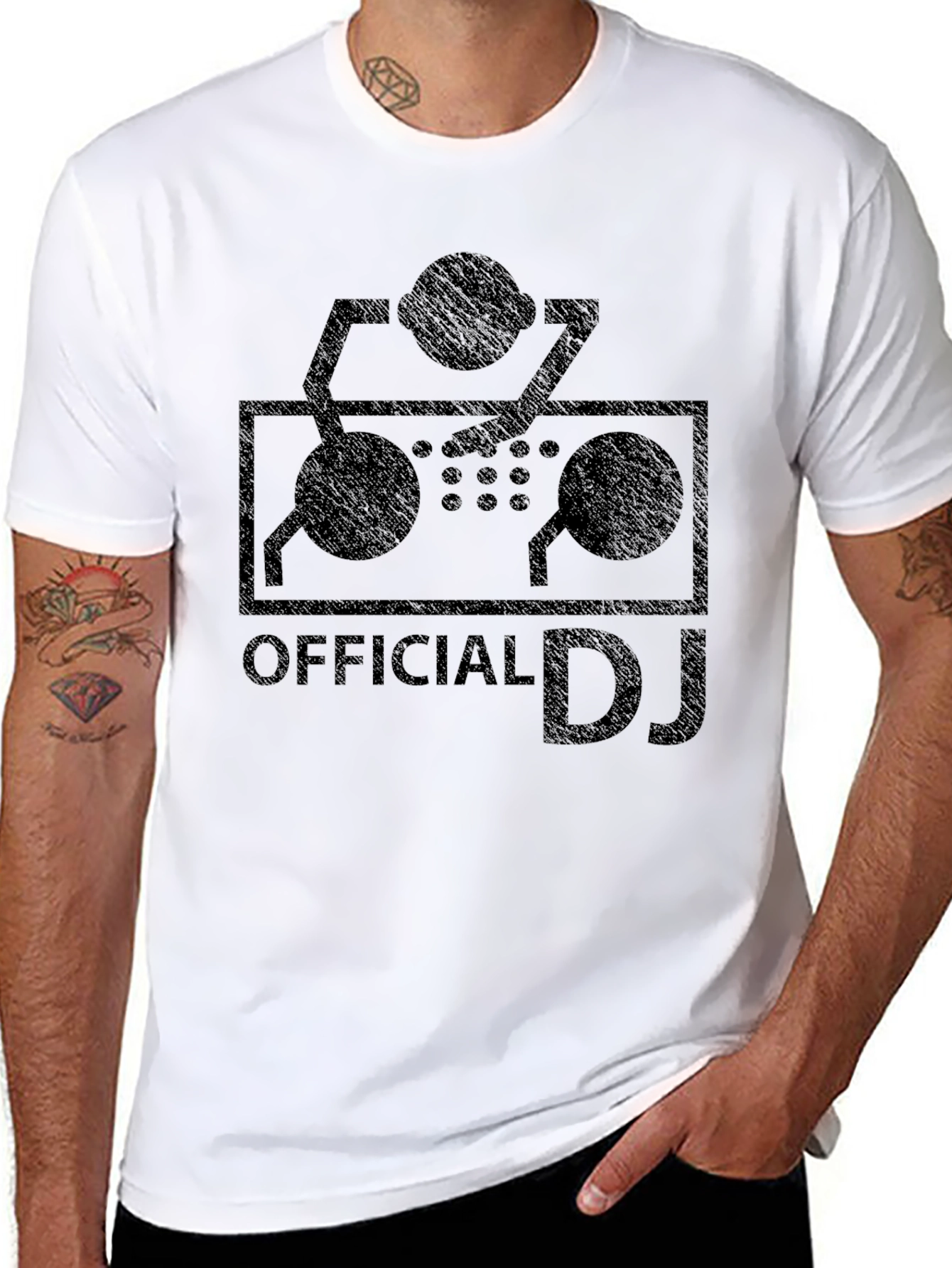 Official DJ Turntable Graphic T-Shirt - Black