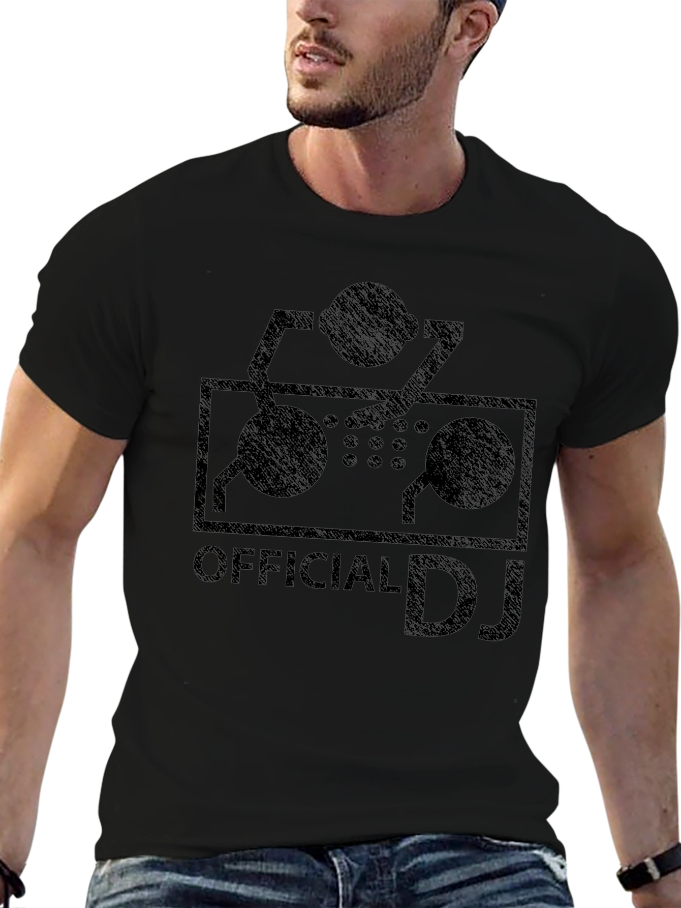 Official DJ Turntable Graphic T-Shirt - Black