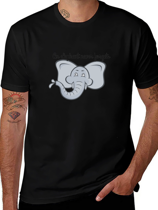 Elephant Never Forgets Graphic Tee - Black