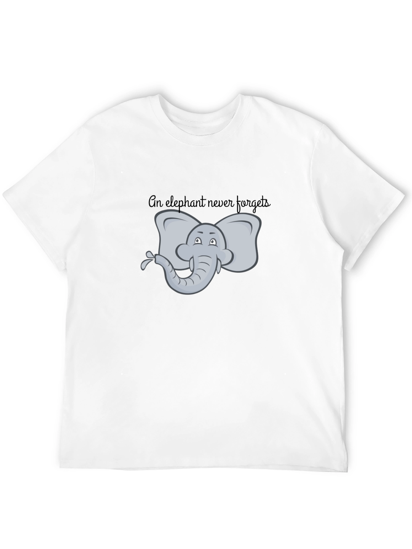 Elephant Never Forgets Graphic Tee - Black