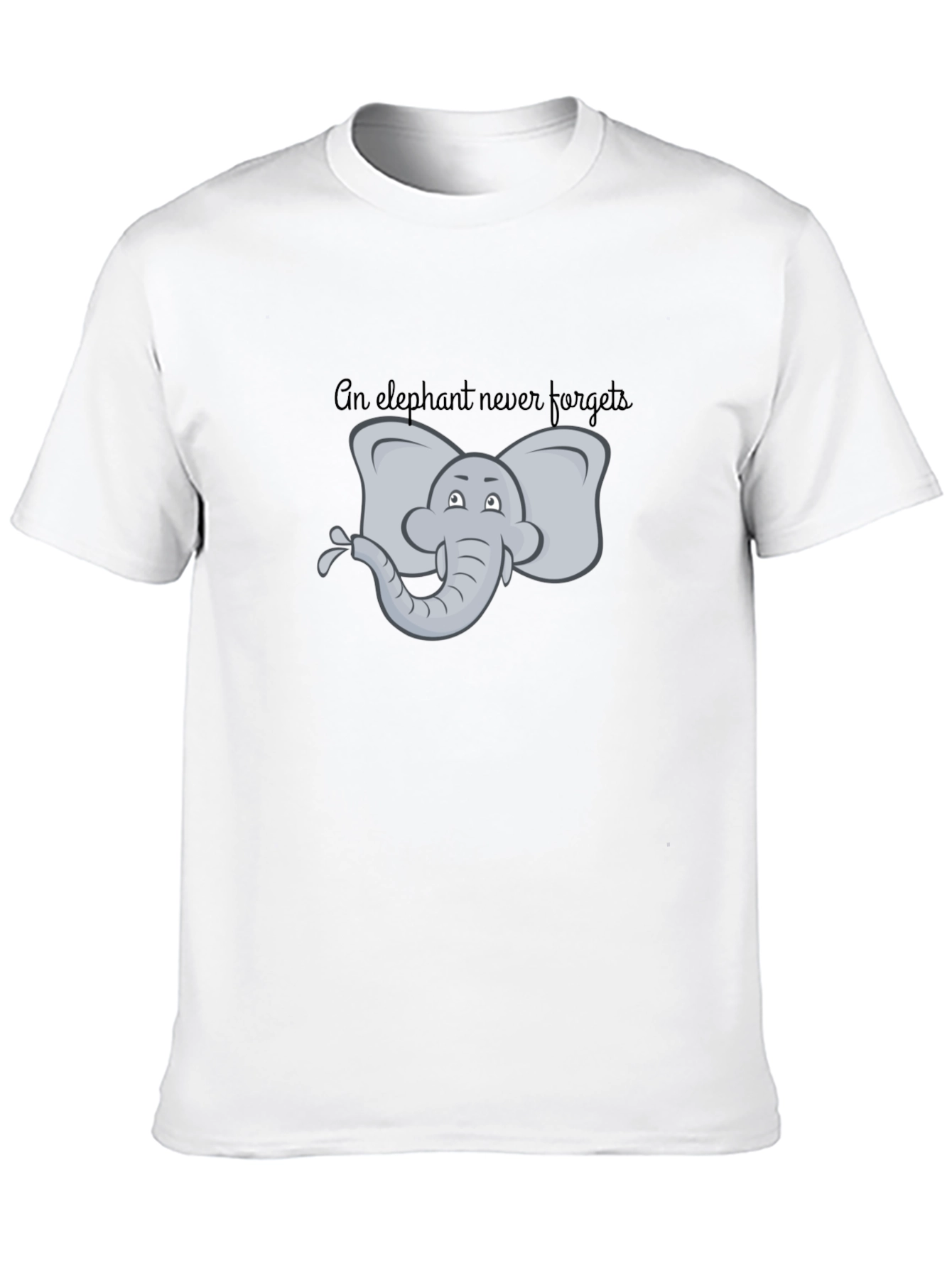 Elephant Never Forgets Graphic Tee - Black