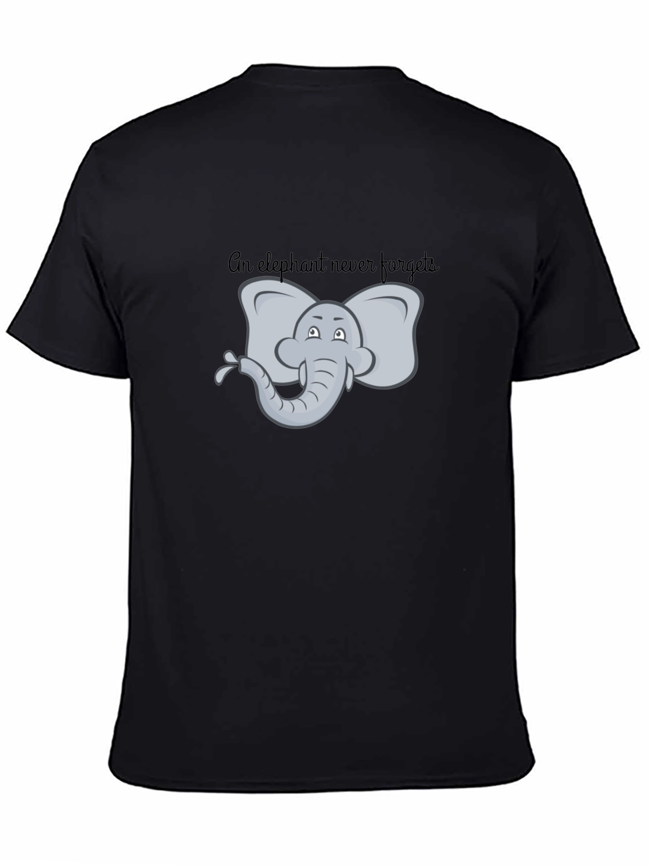 Elephant Never Forgets Graphic Tee - Black
