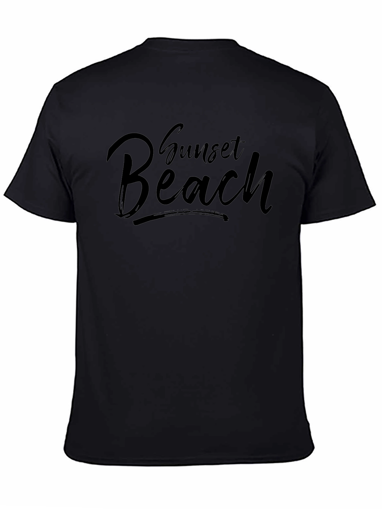 Sunset Beach Graphic T-Shirt - Black